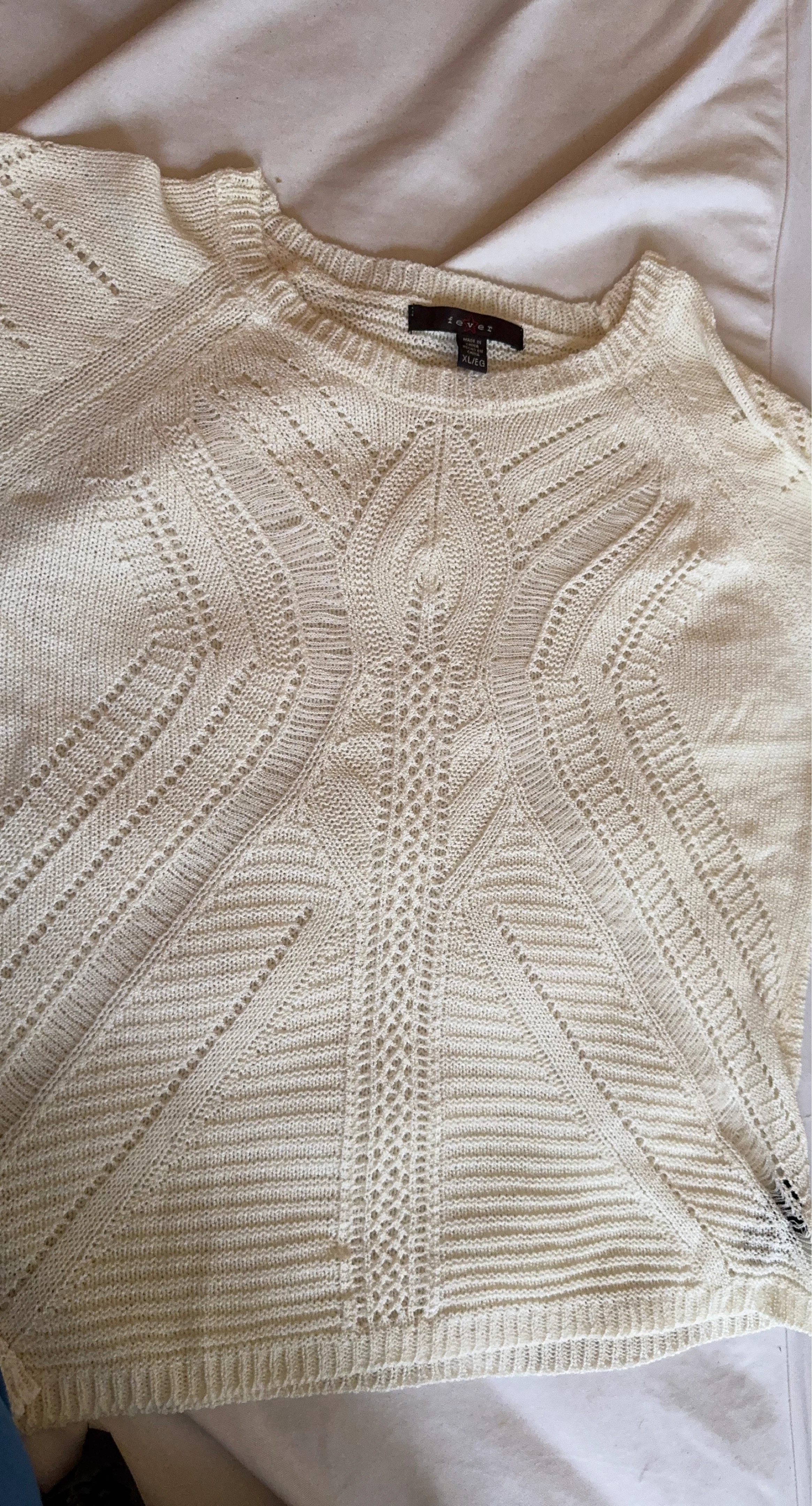 Fever Women's Cream Knit Sweater XL