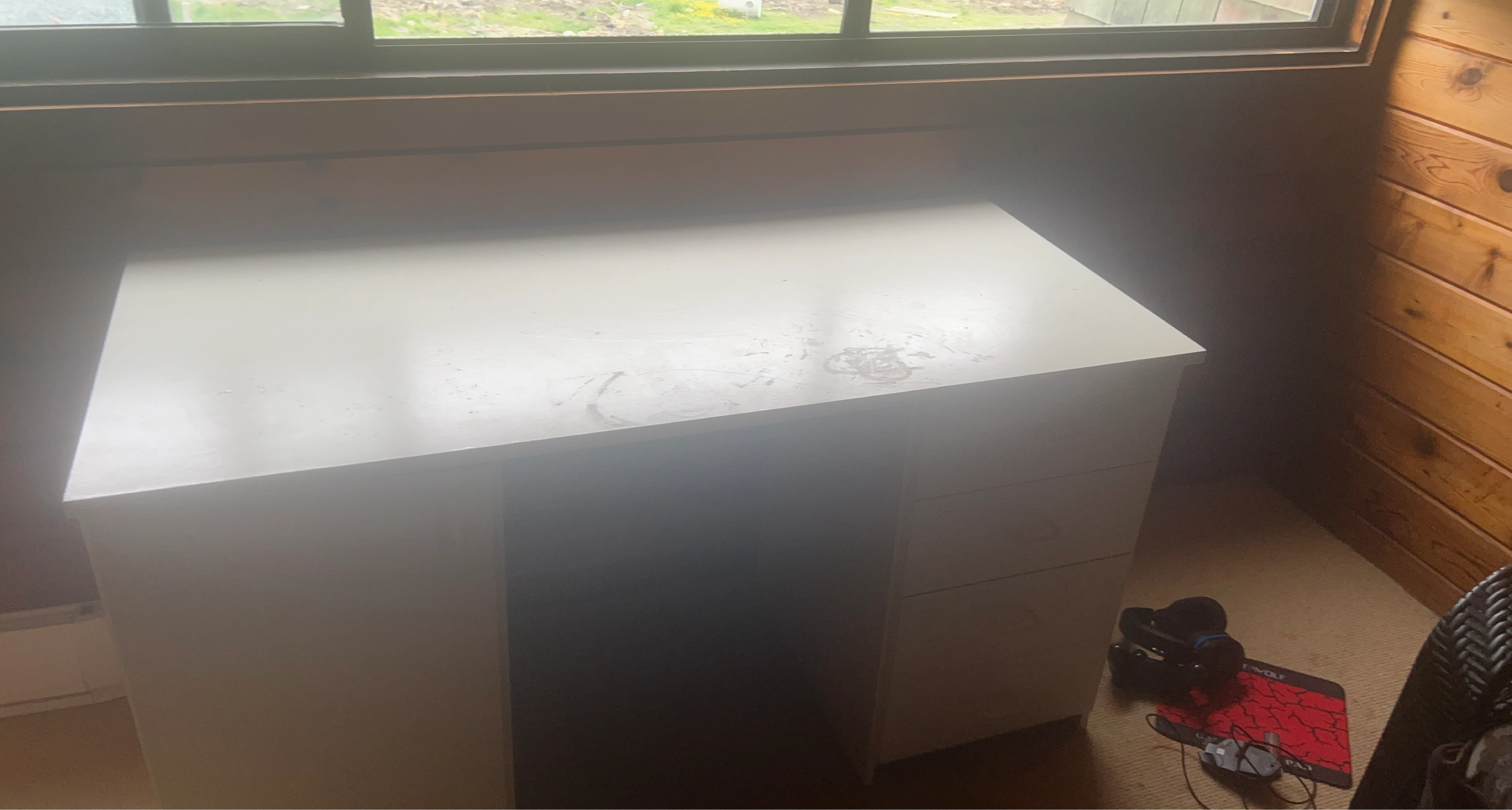 White Desk with Drawers