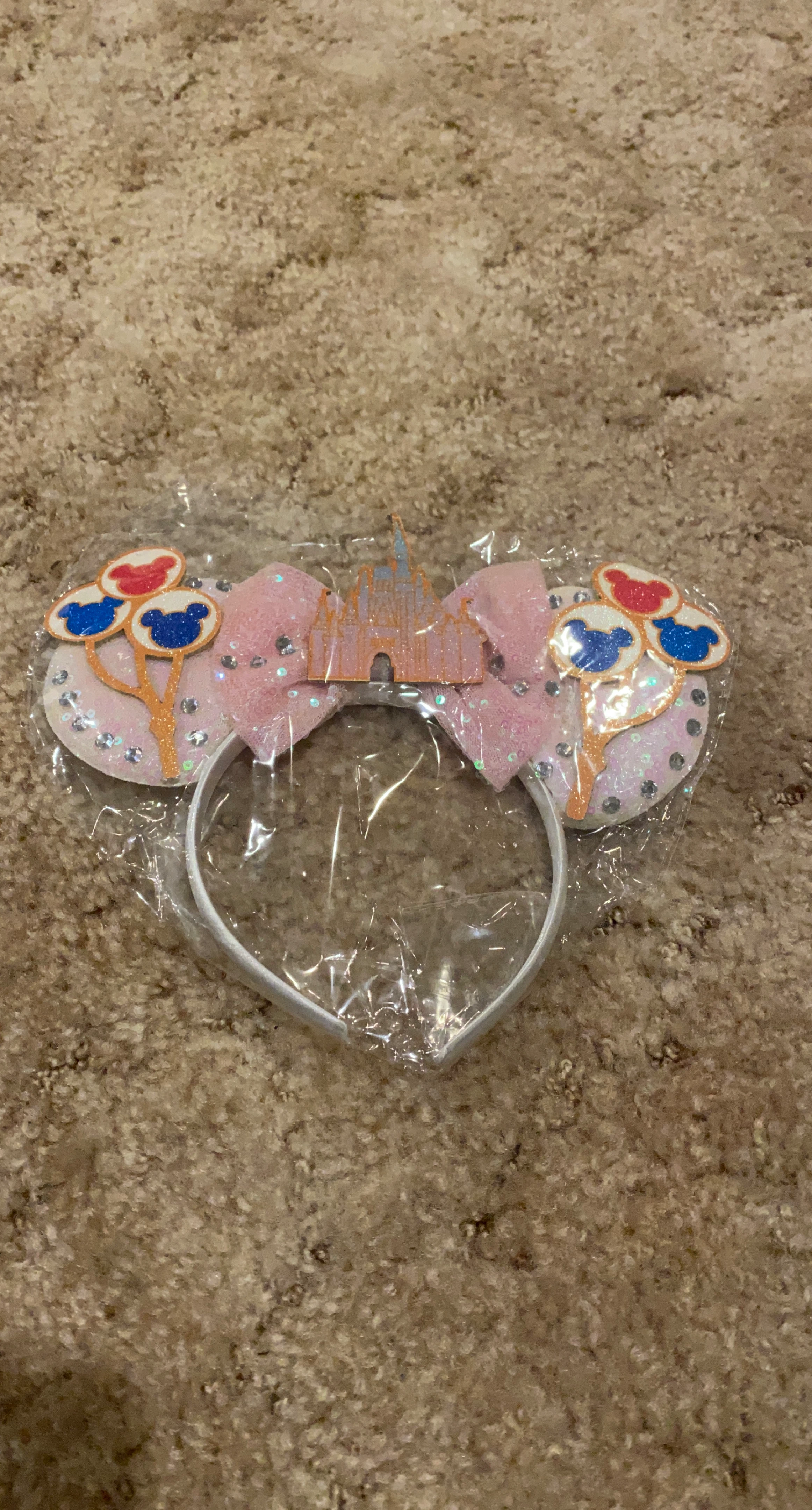Disney Castle and Balloon Minnie Mouse Ears Headband