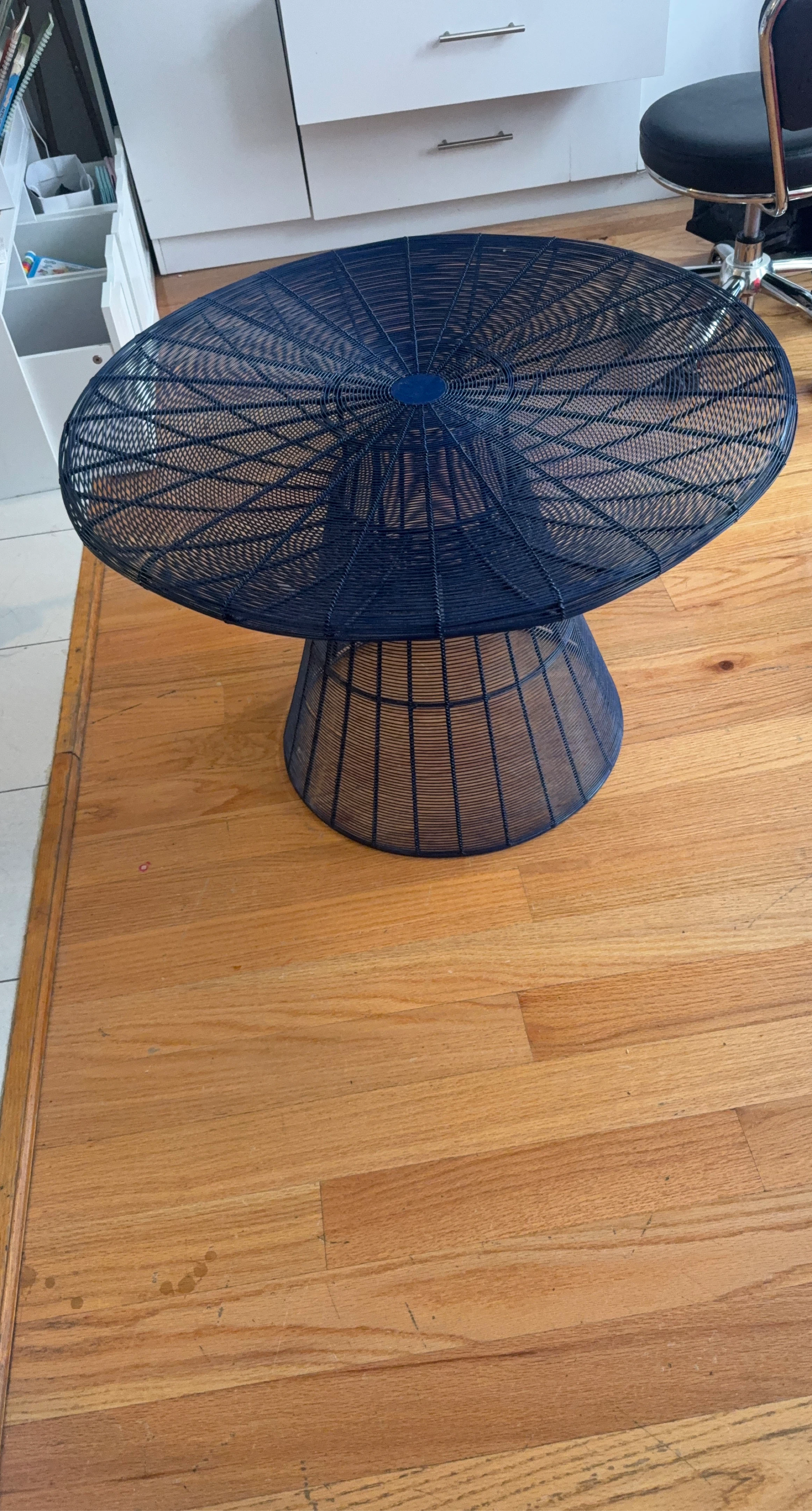 Navy Blue Wire Accent Table