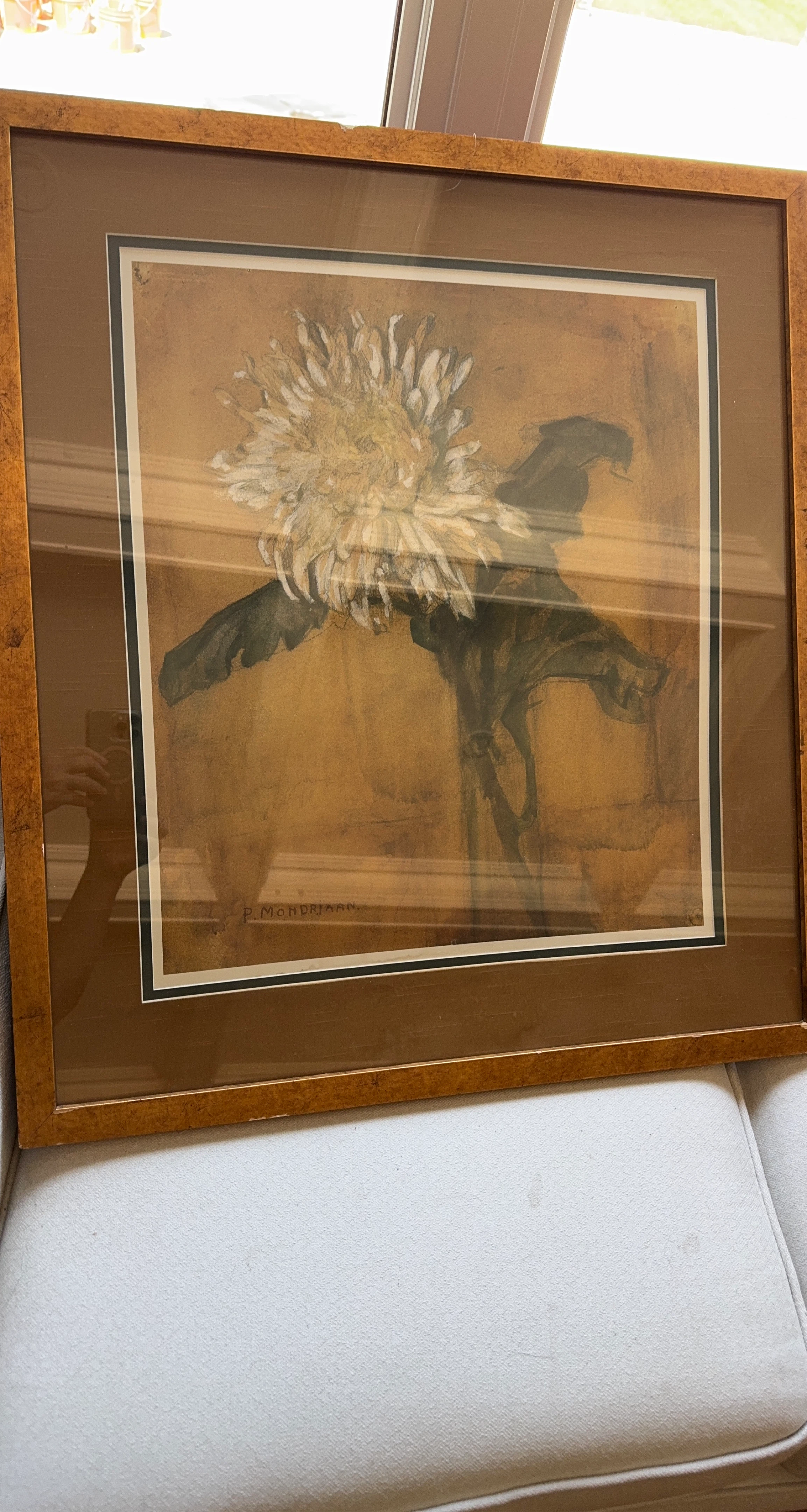 Framed Floral Print "P. Mondrian"