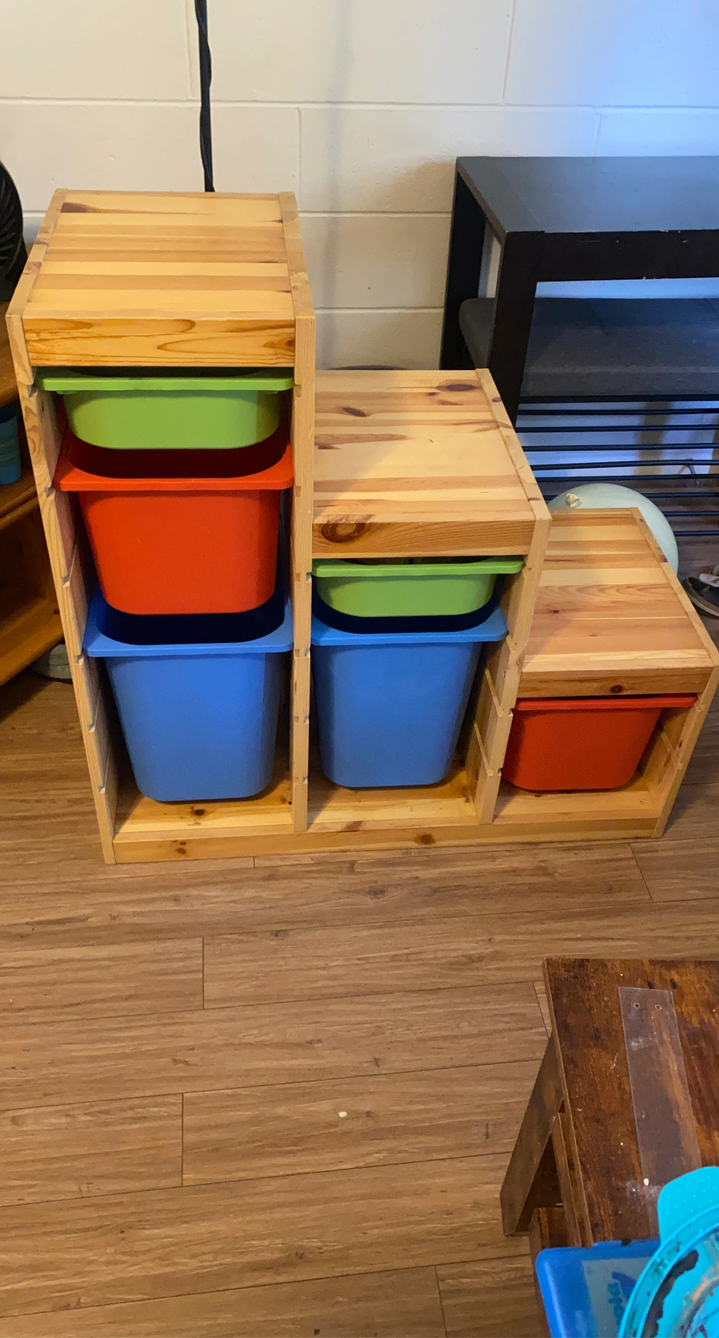 Wooden Toy Storage Organizer with Bins