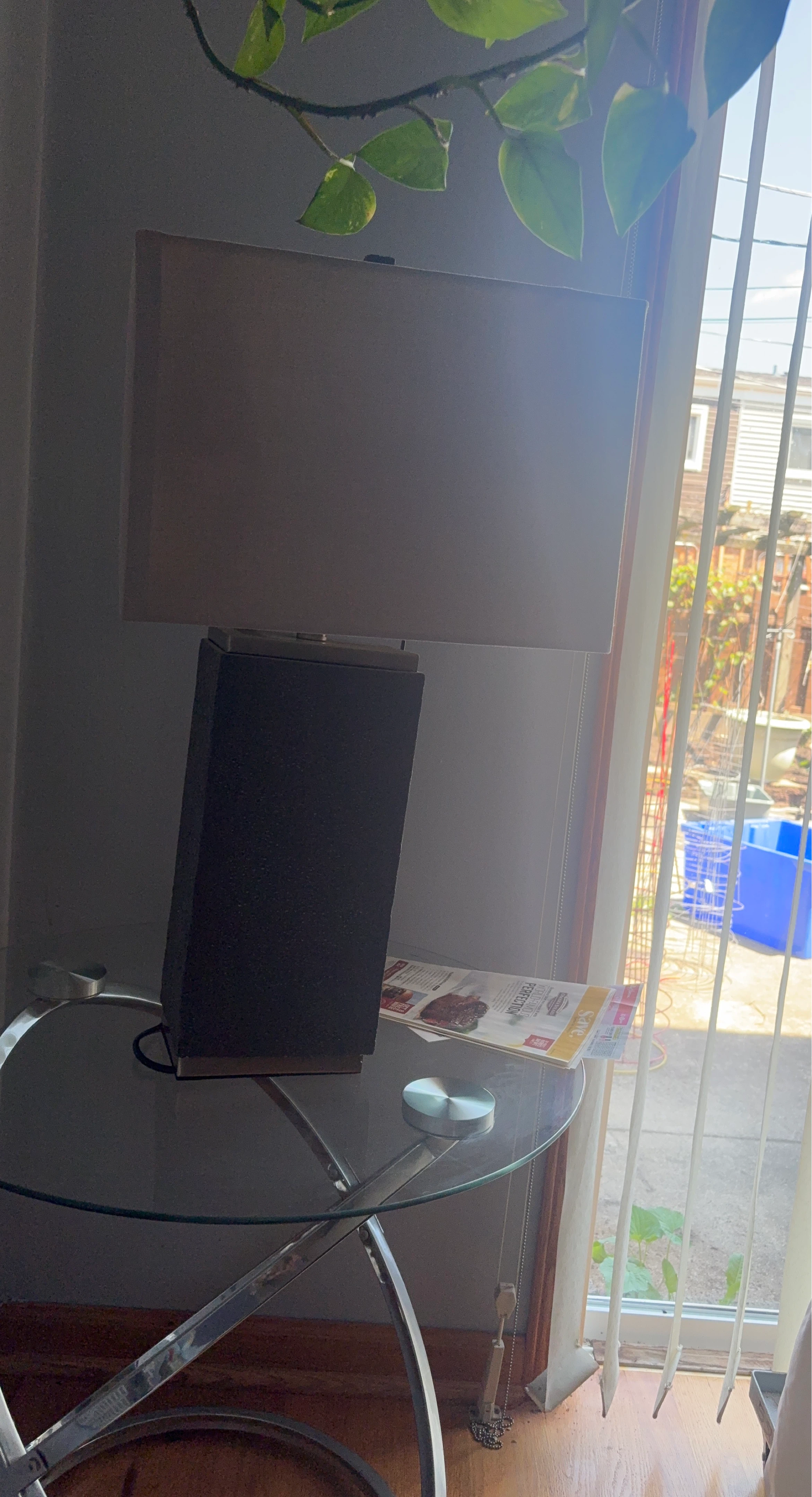 Modern Black Table Lamp with Beige Shade