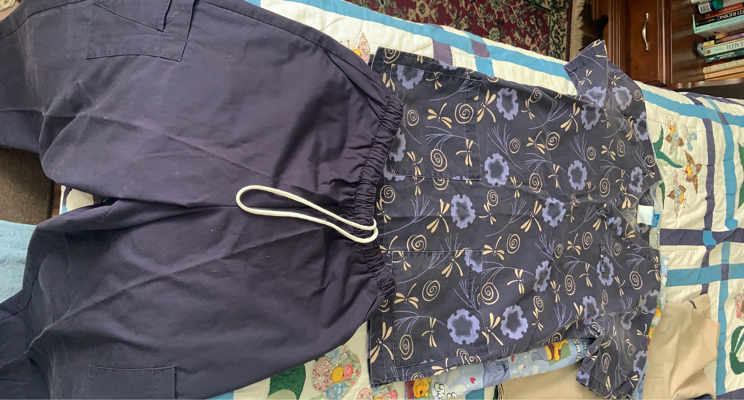 Navy Blue Scrub Top and Pants