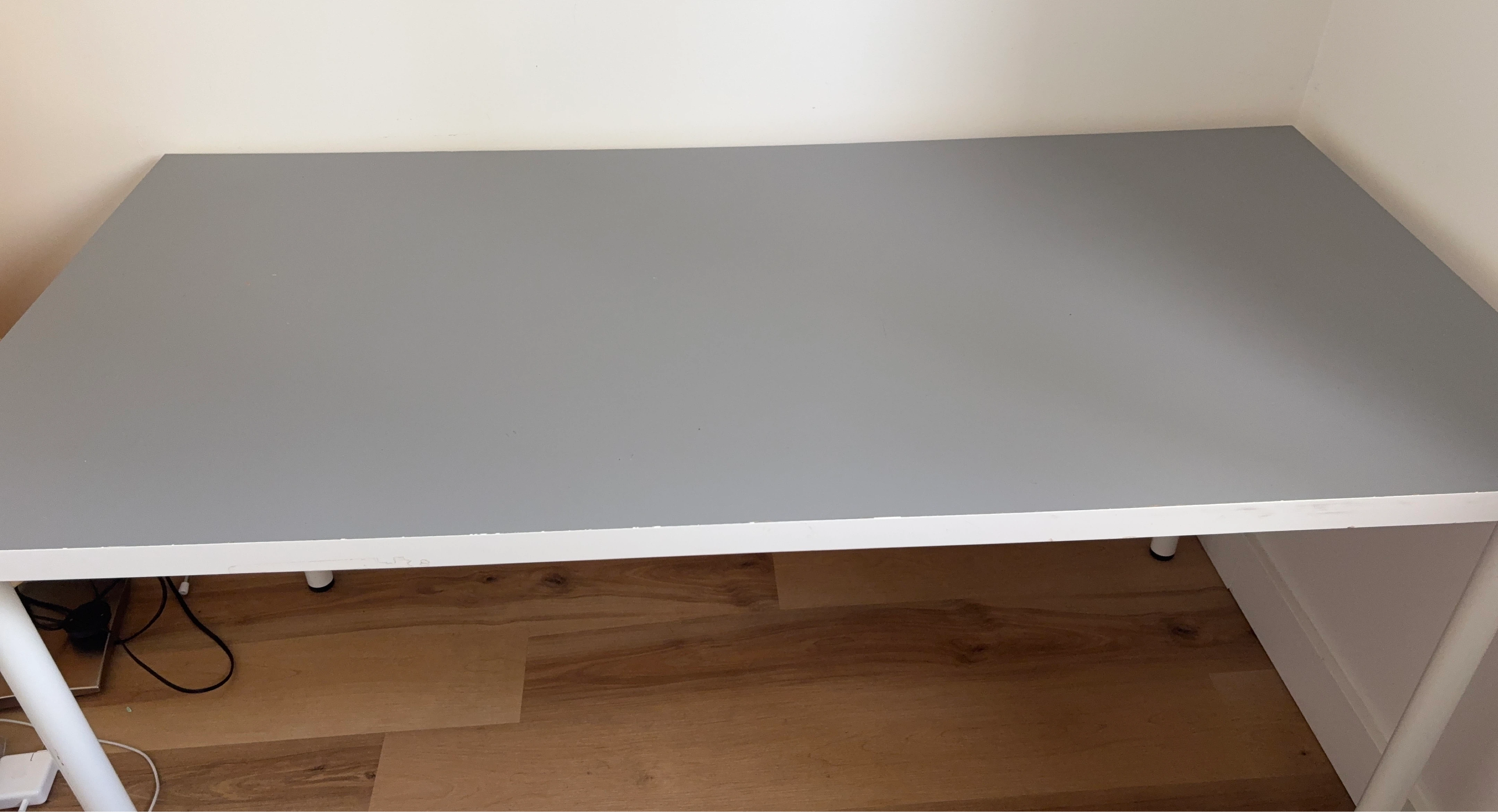 Grey Desk with White Legs