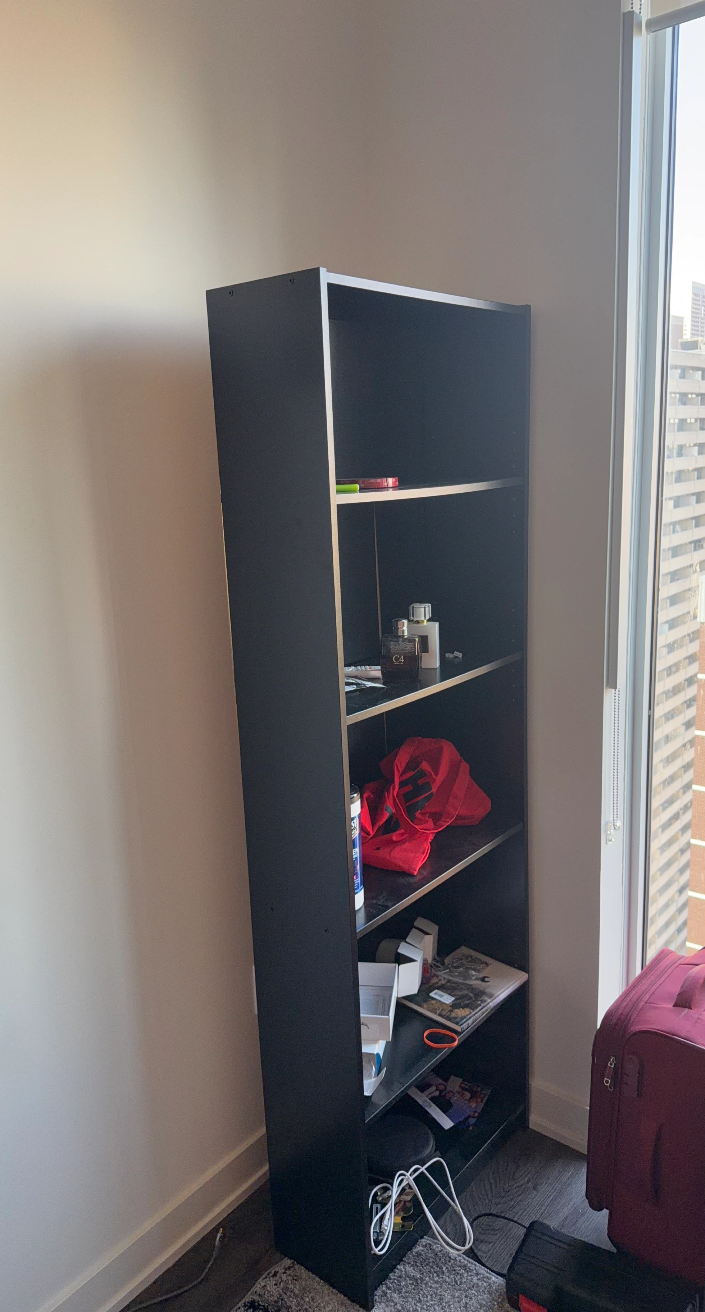 Black 5-shelf bookcase