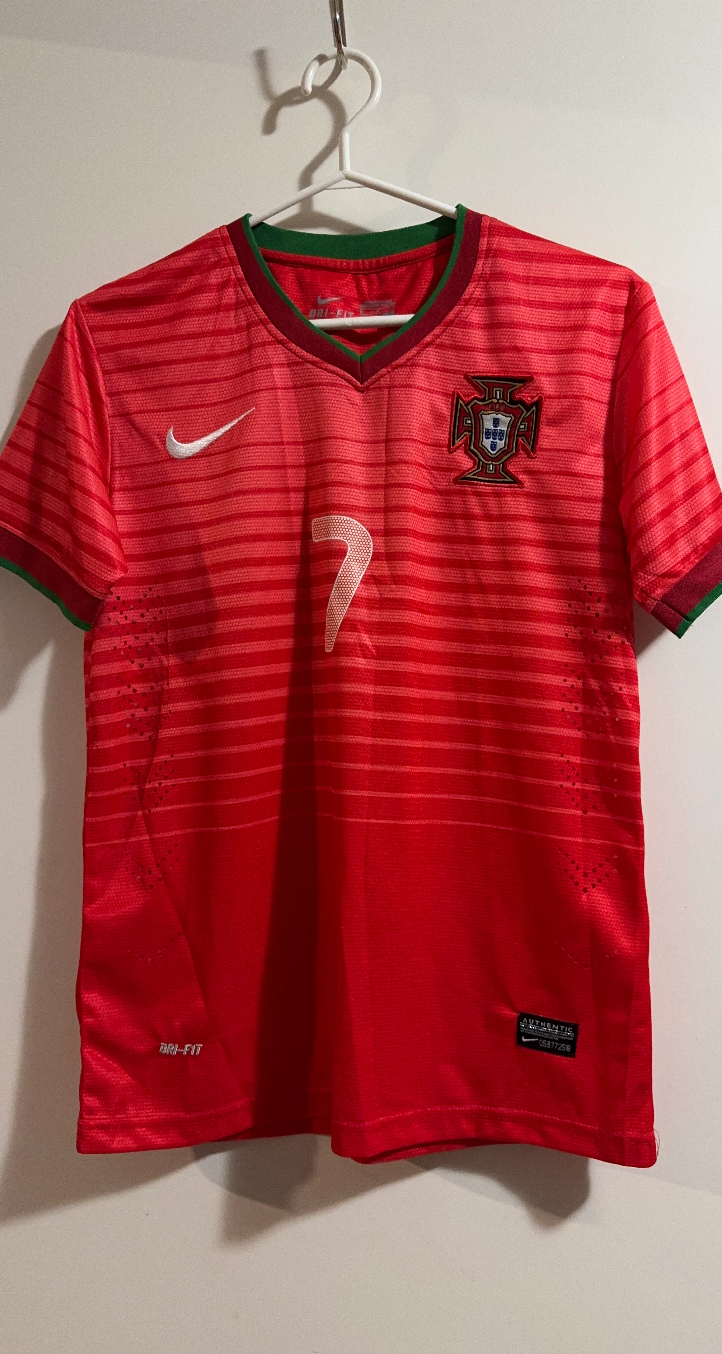 Nike Portugal Soccer Jersey with Number 7