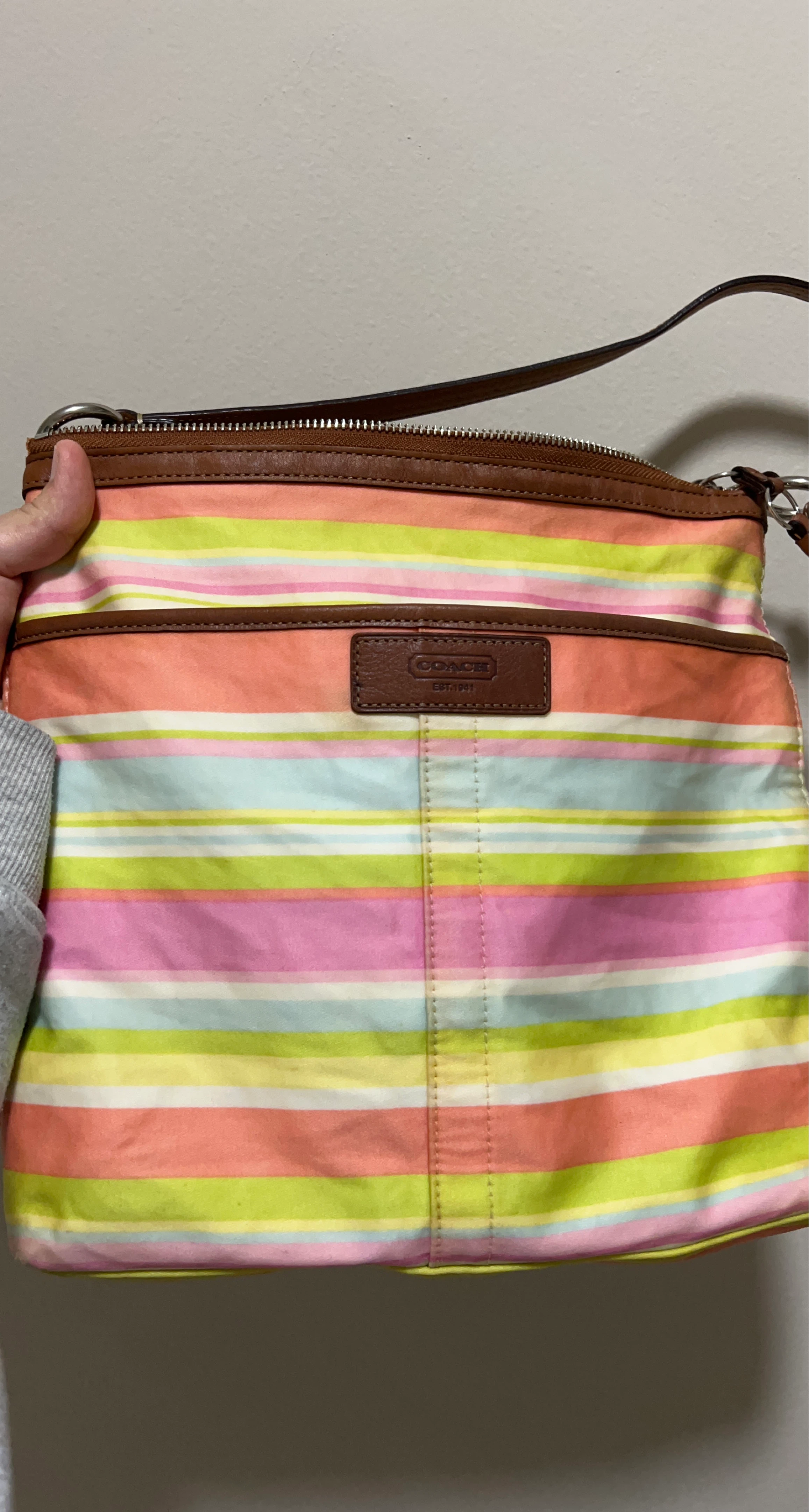Coach Striped Crossbody Bag