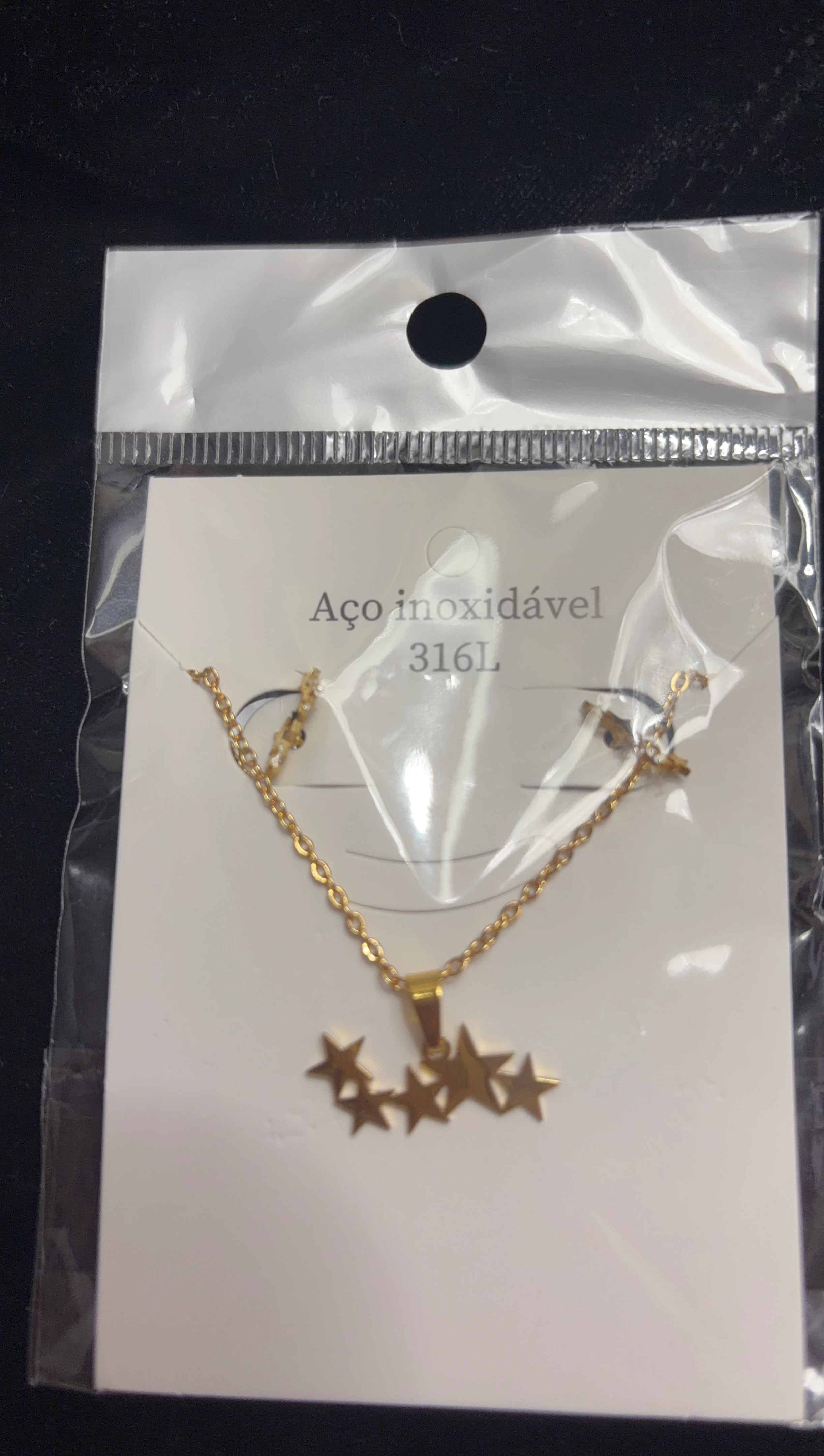 Gold Star Pendant Necklace - Stainless Steel 316L