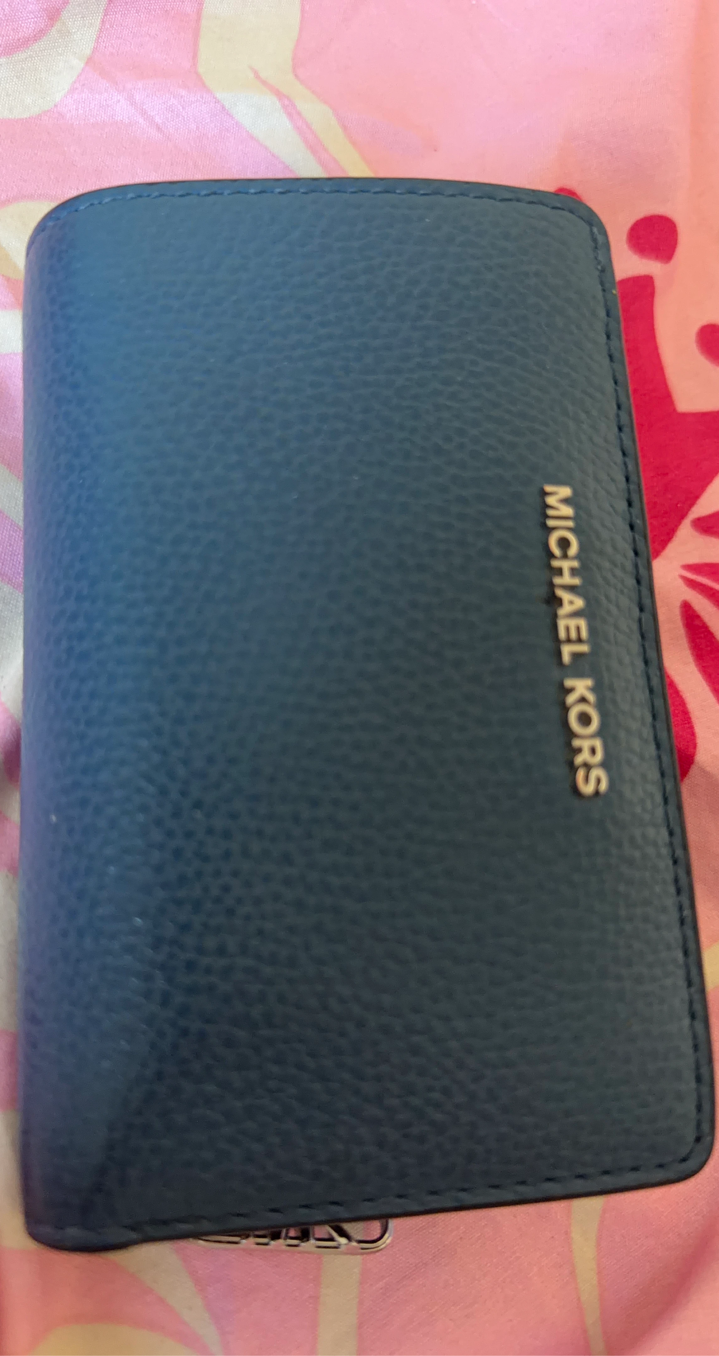 Michael Kors Blue Leather Bifold Wallet