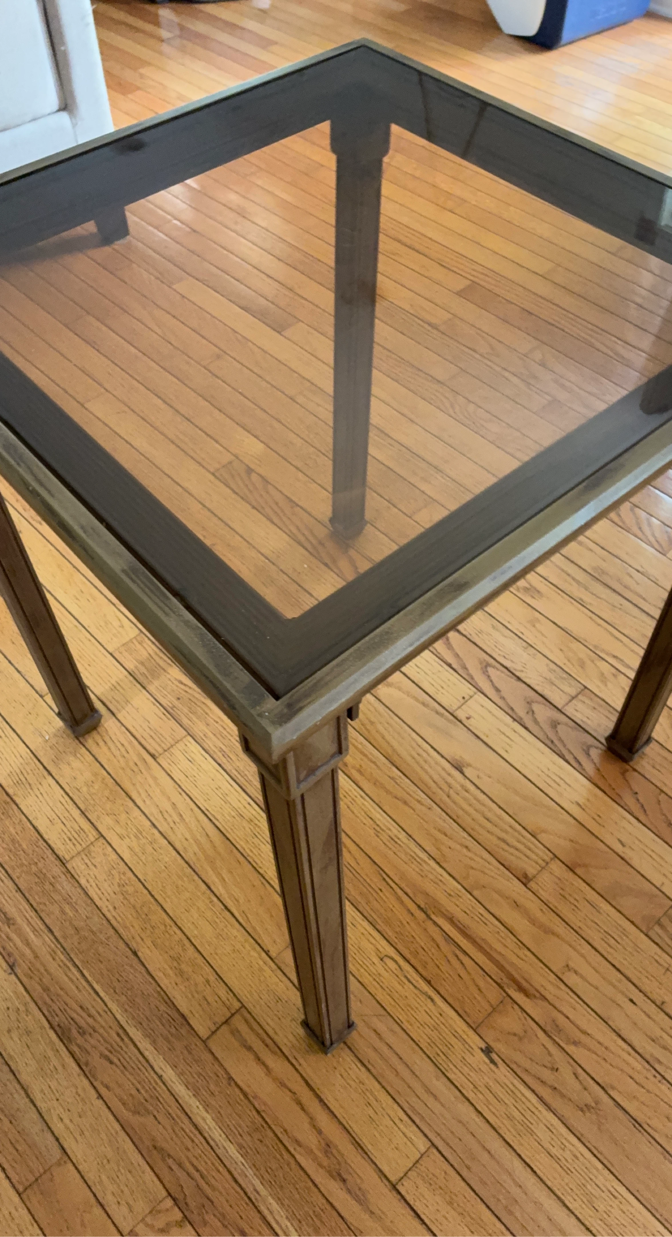 Square Glass Top End Table