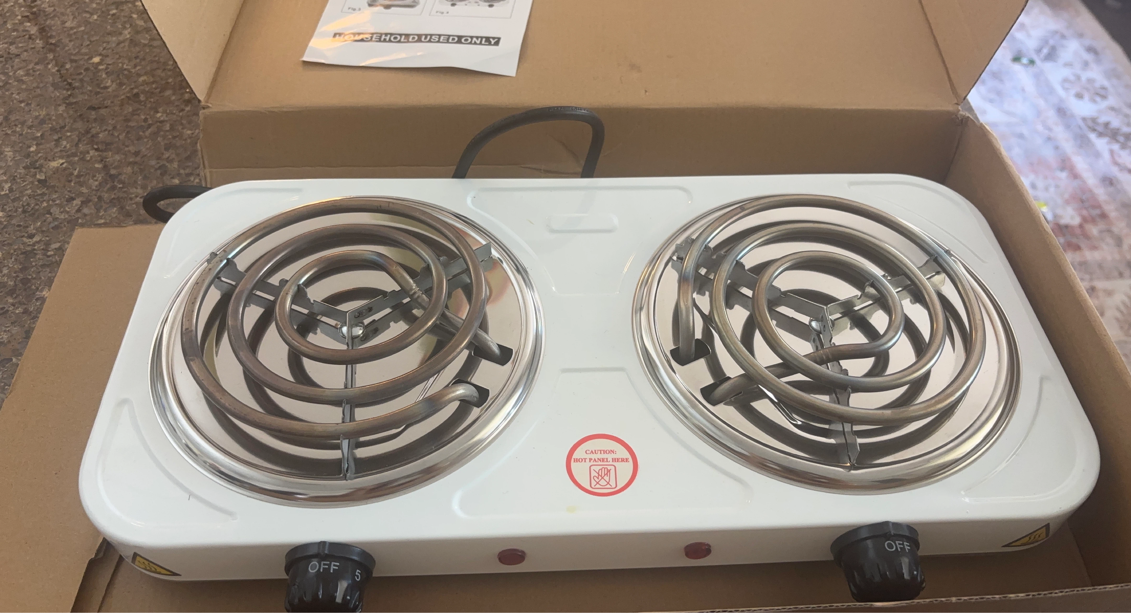 White Double Burner Electric Stove