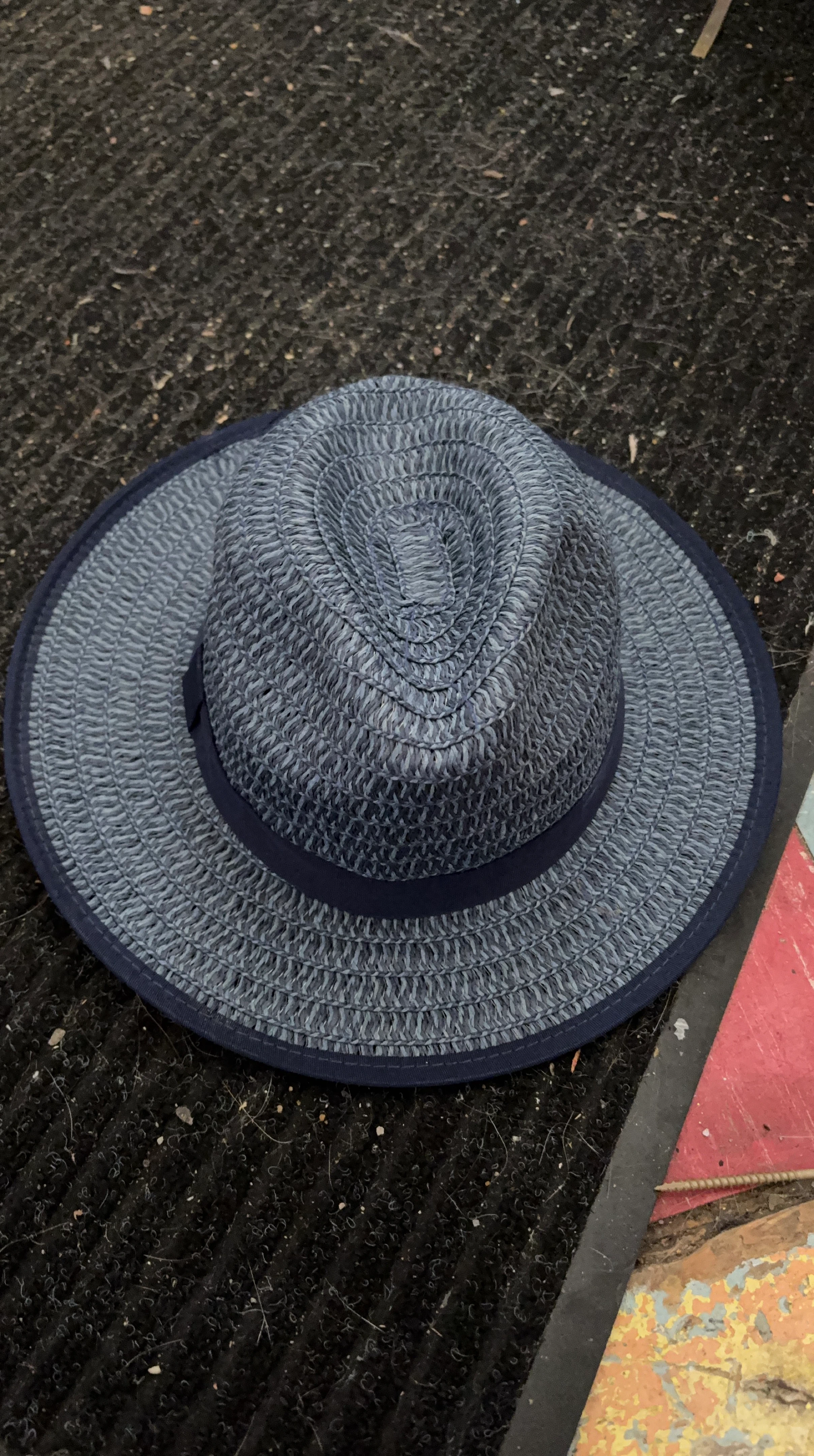Blue Woven Fedora Hat