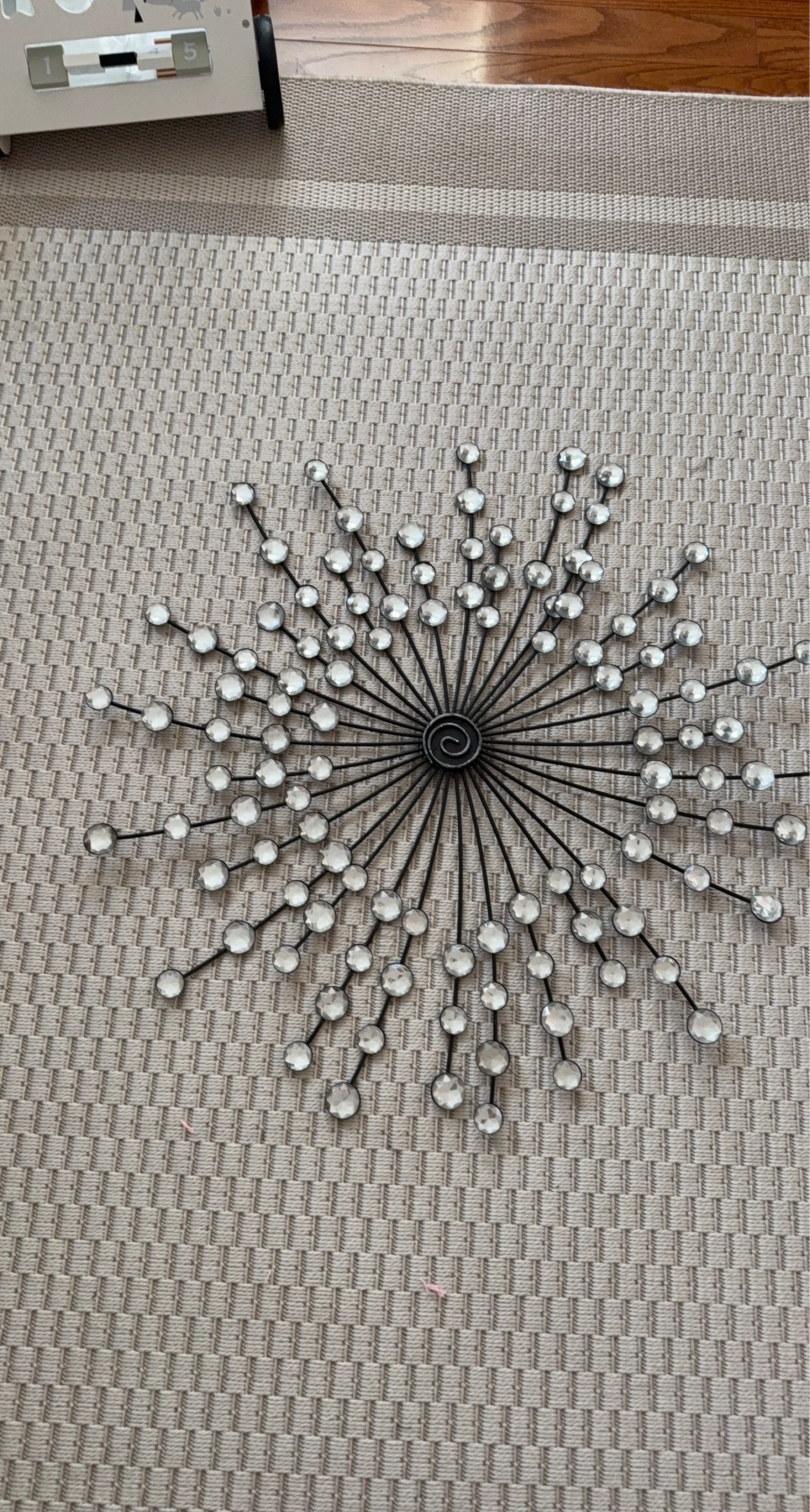 Metal Sunburst Wall Art with Crystals