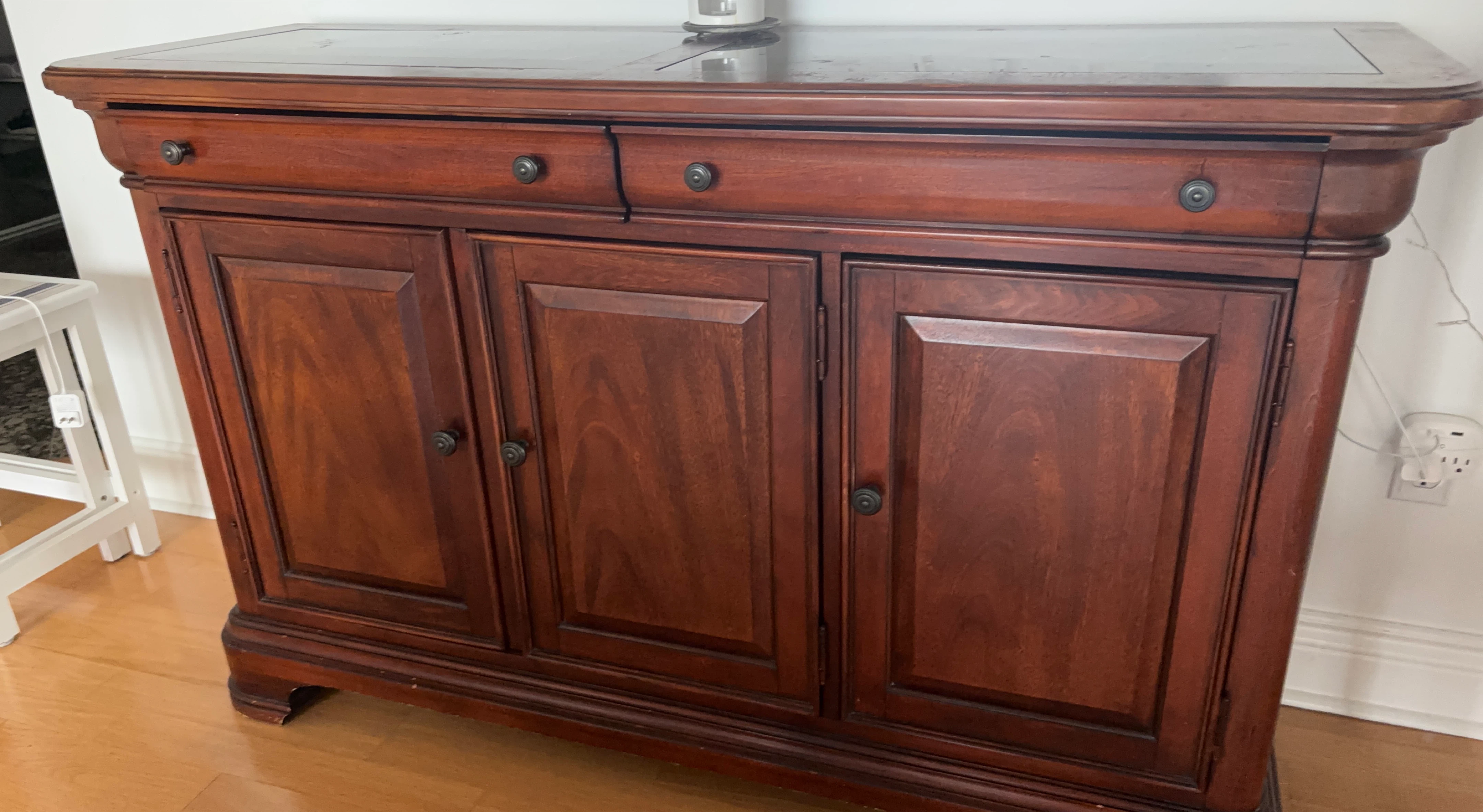 Wooden Sideboard with Drawers and Cabinet Doors