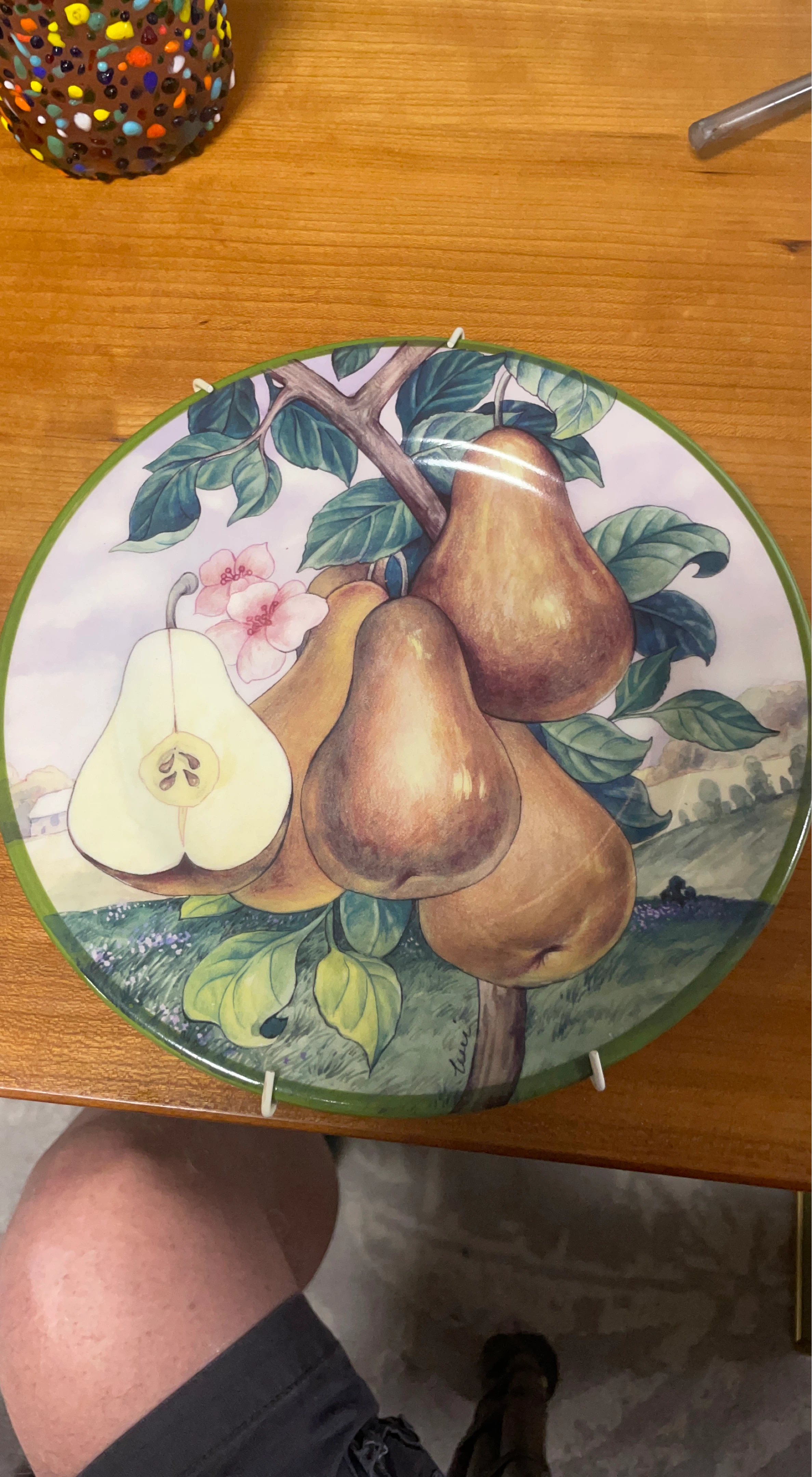 Decorative Plate with Pear Design