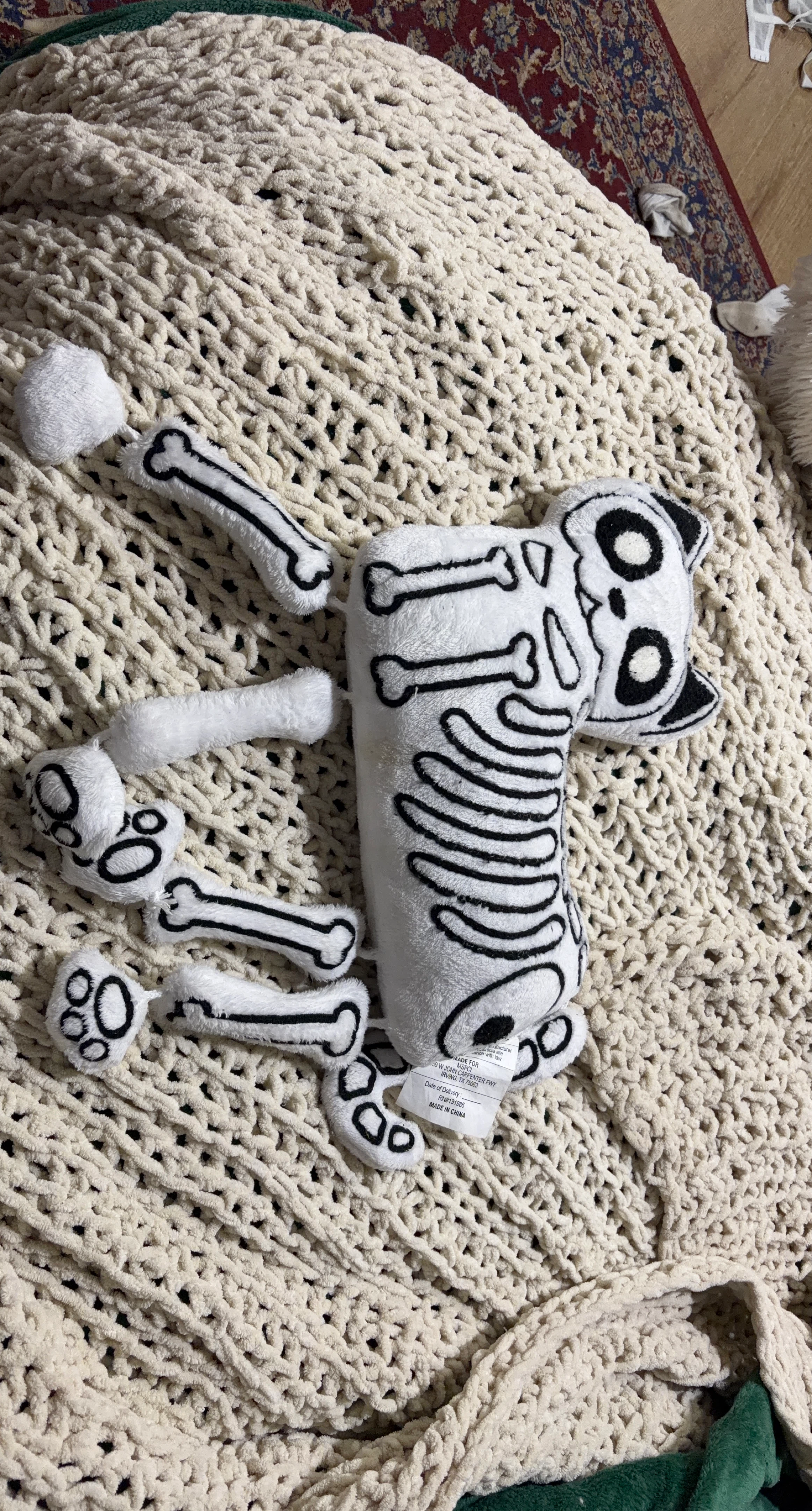 Skeleton pillow