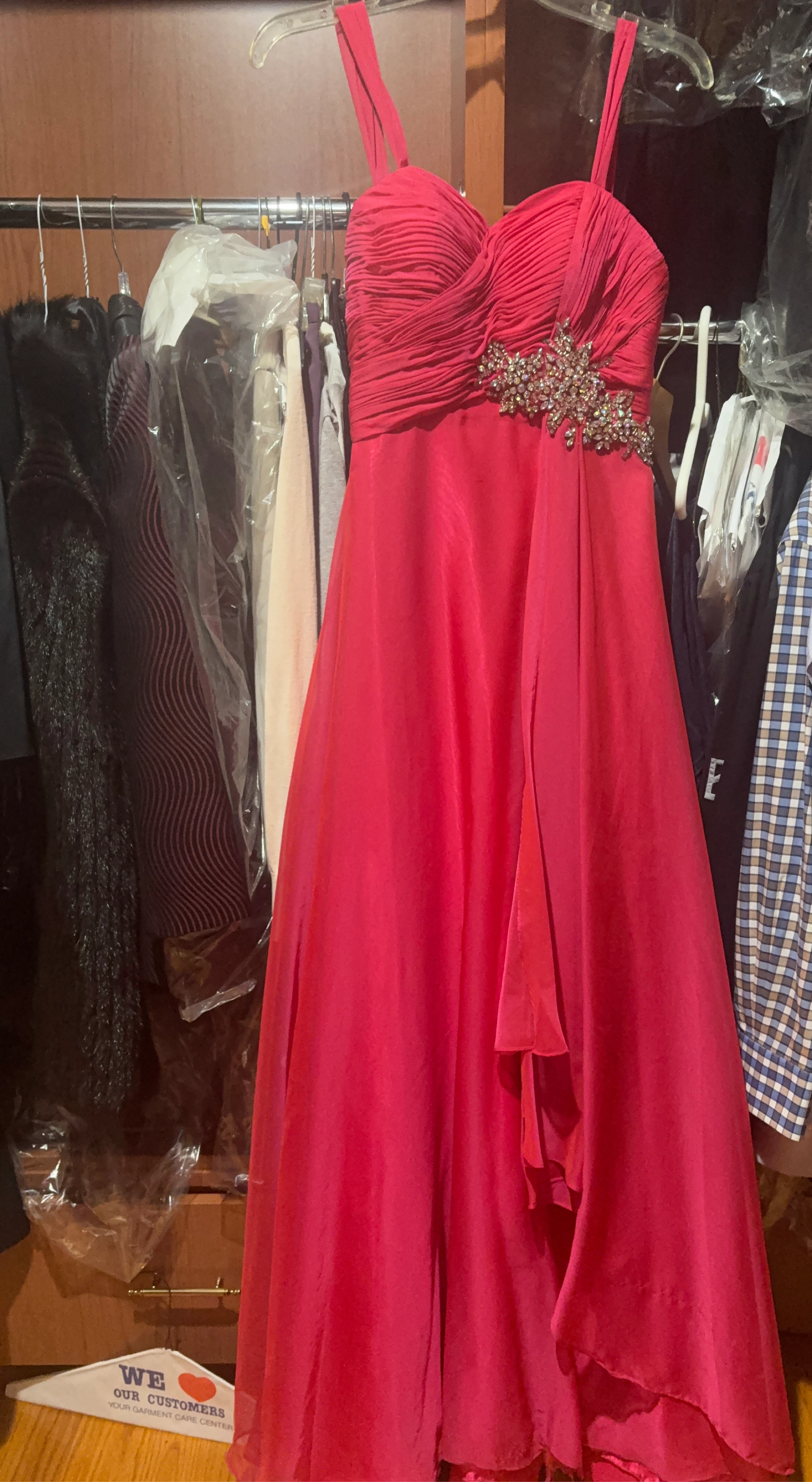 Pink Embellished Ruched Formal Gown