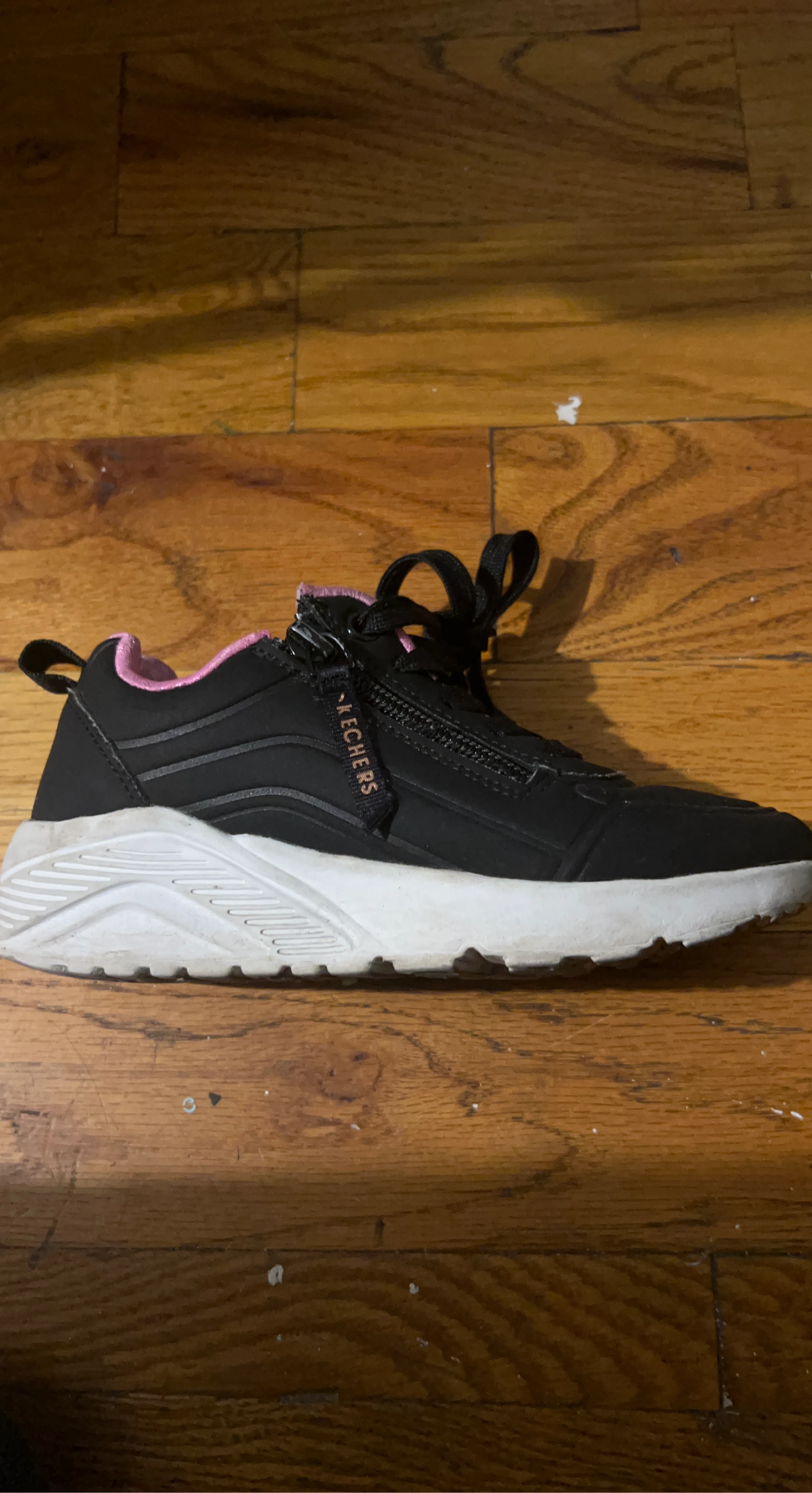 Skechers Black Zip-Up Sneakers