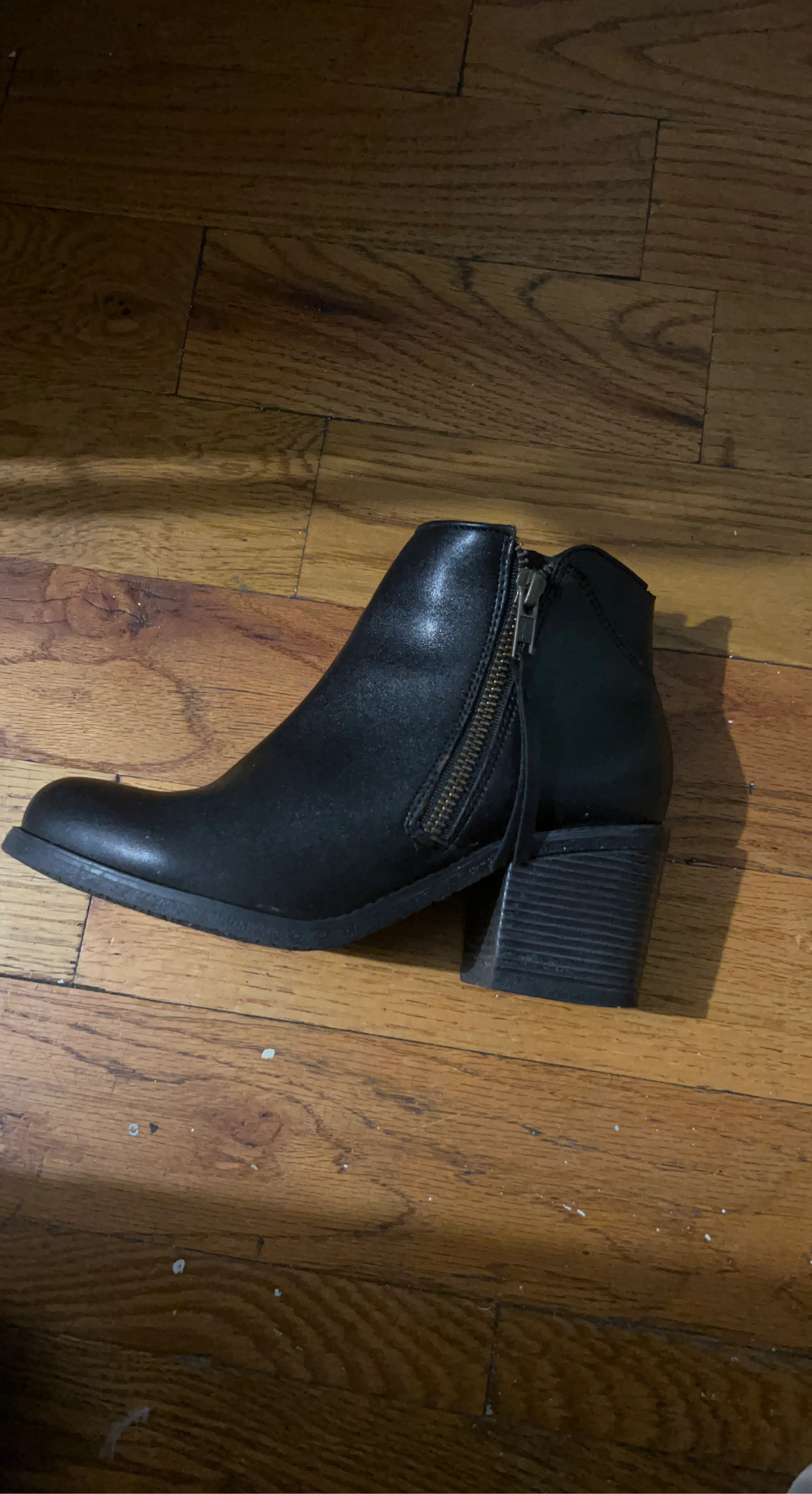 Black Ankle Booties with Side Zipper