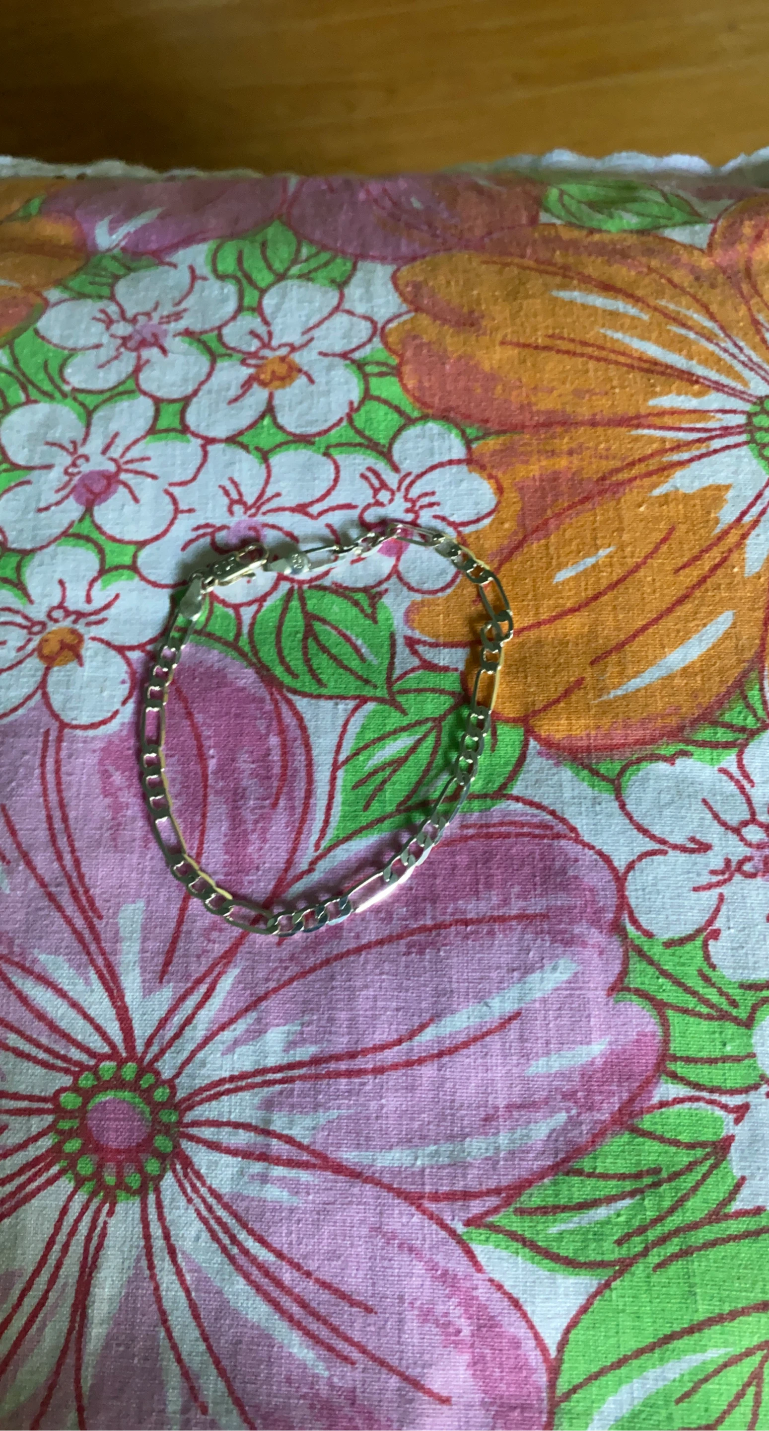 Silver Figaro Link Bracelet
