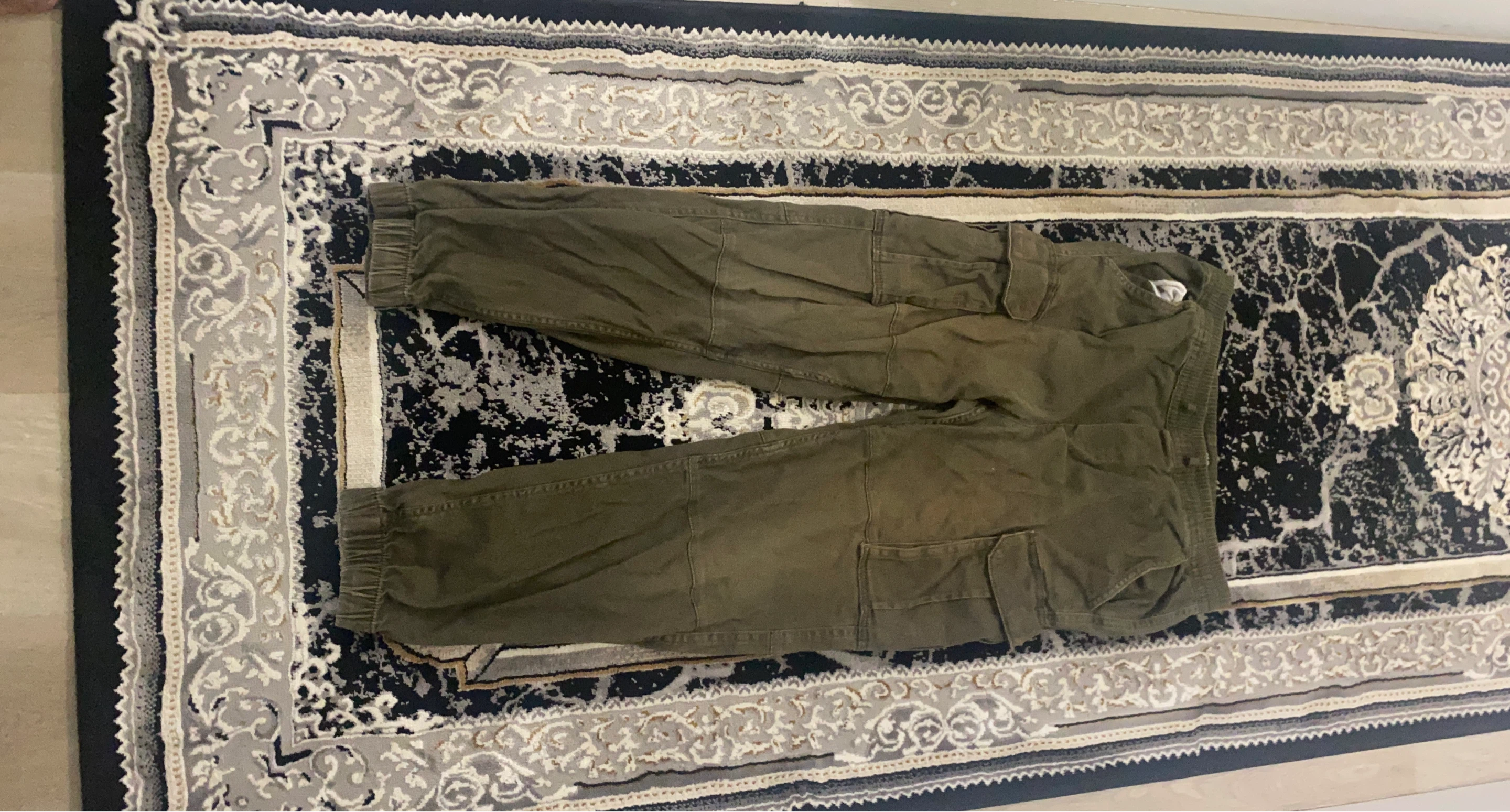 Olive Green Cargo Jogger Pants