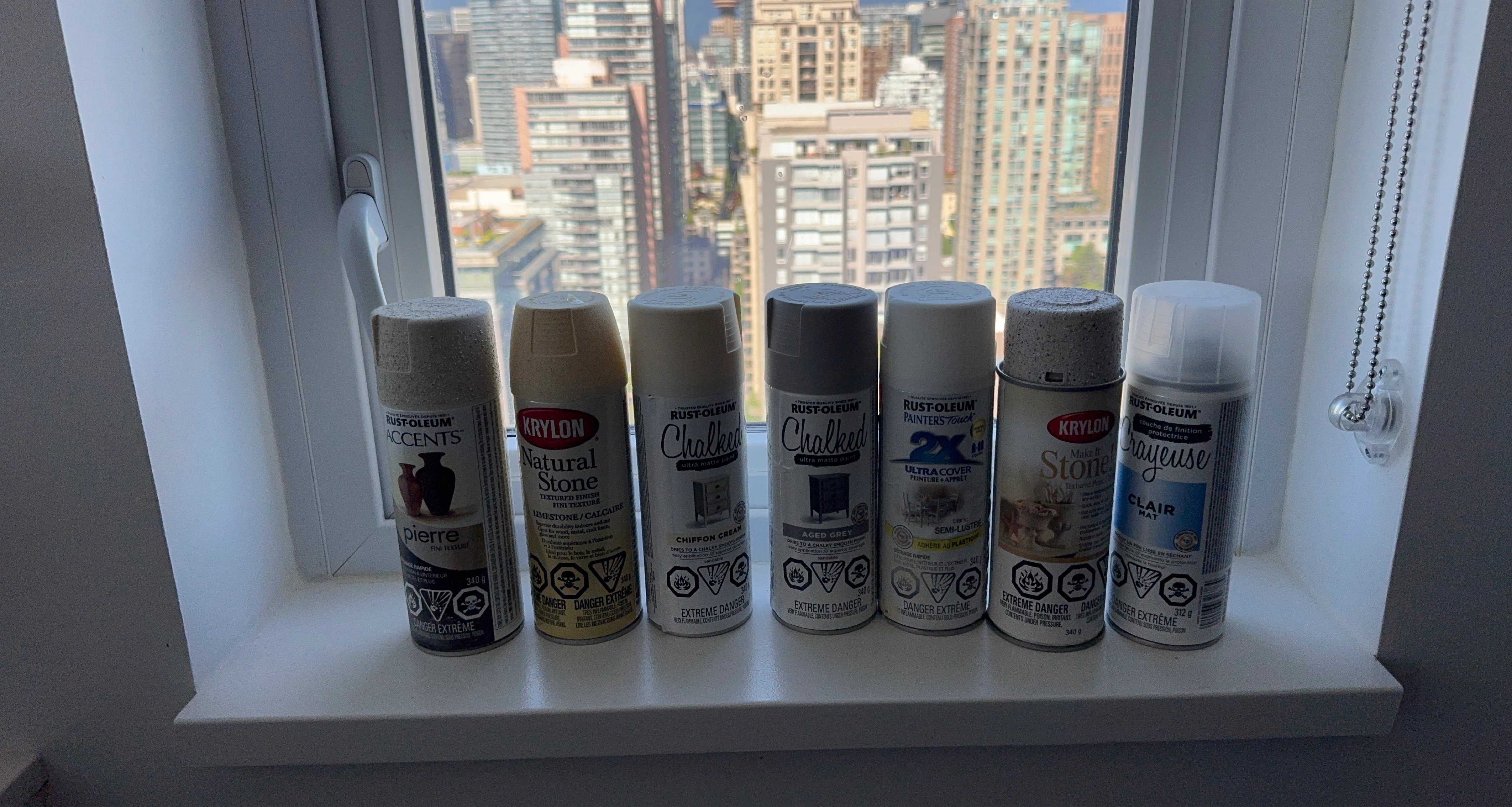 Lot of 7 Rust-Oleum & Krylon Spray Paints