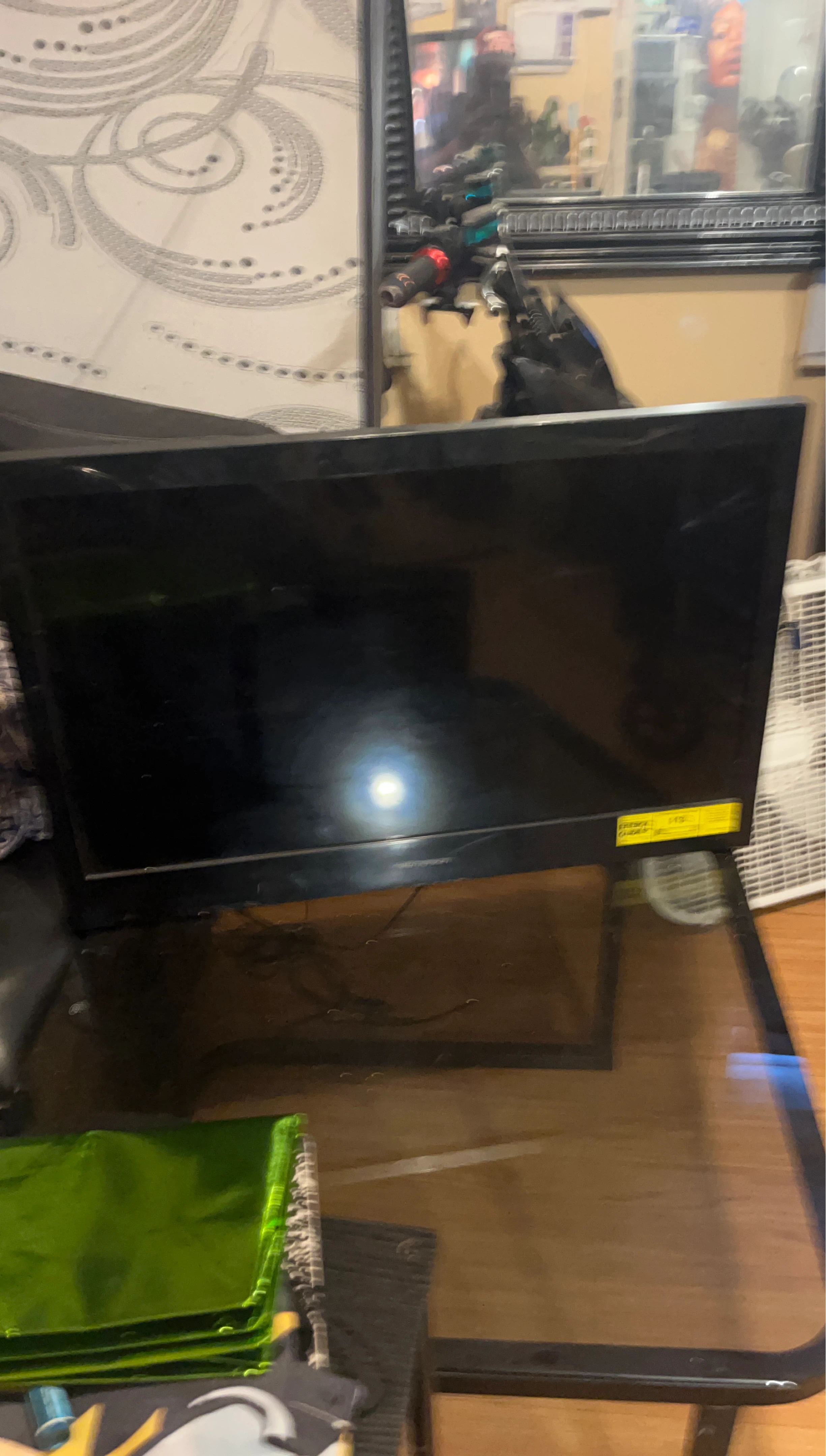 Black flat screen TV