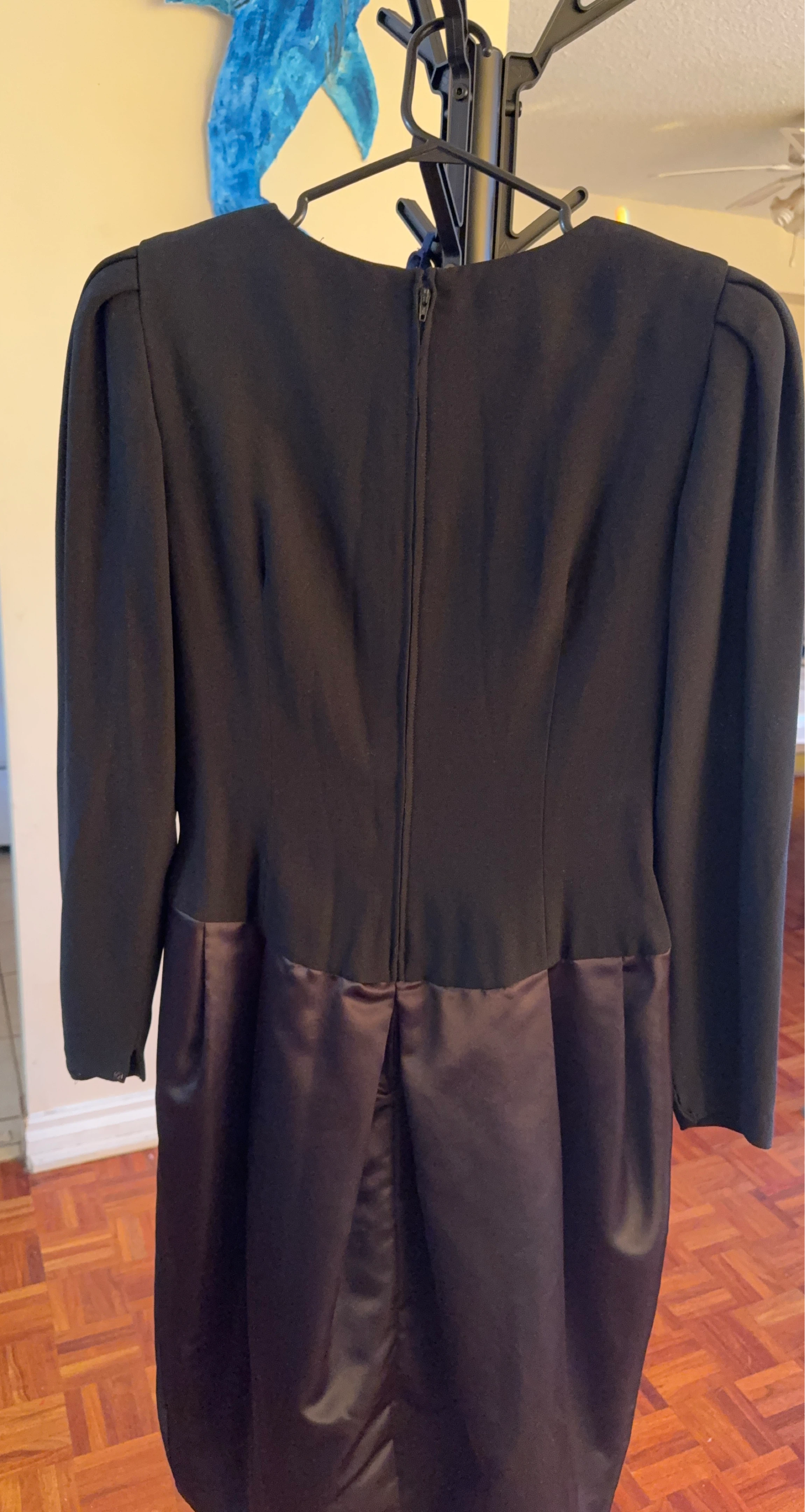 Women's Black Dress with Satin Skirt