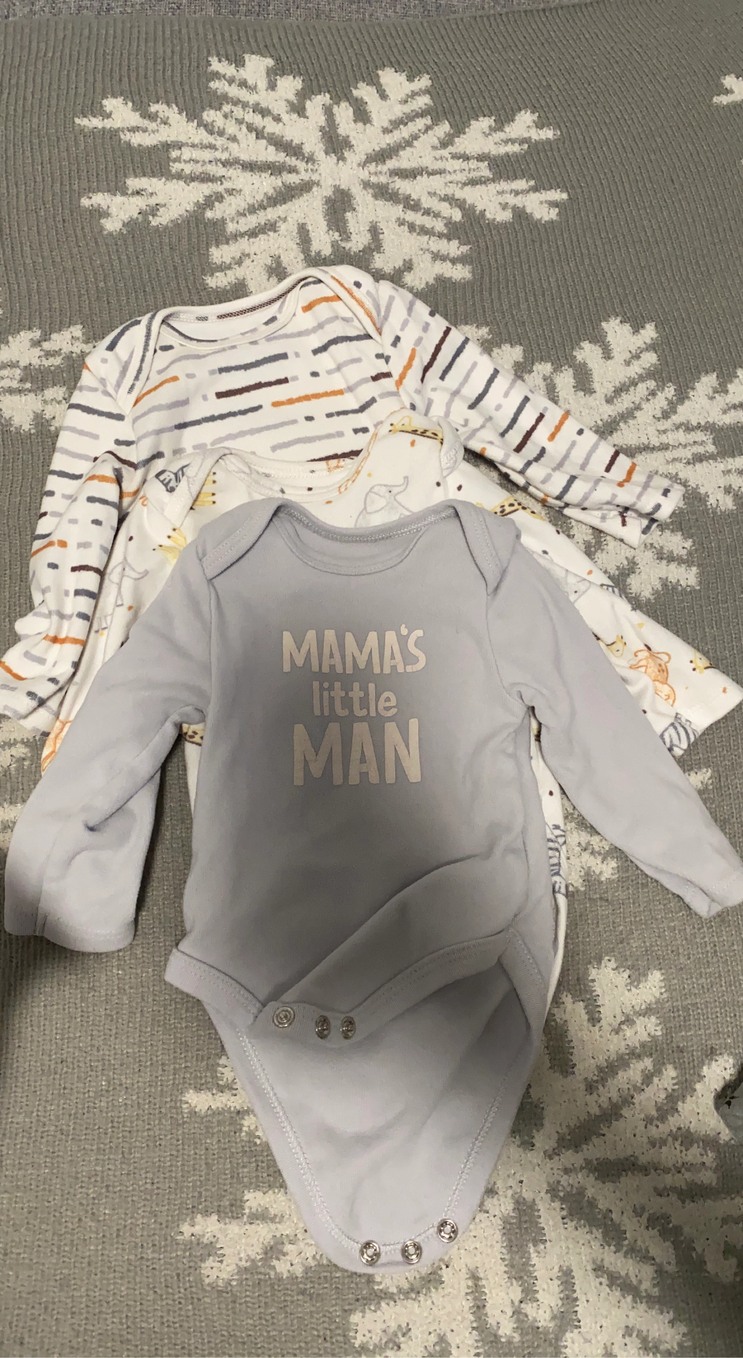 Baby Onesies - "Mama's Little Man" and Striped Pattern