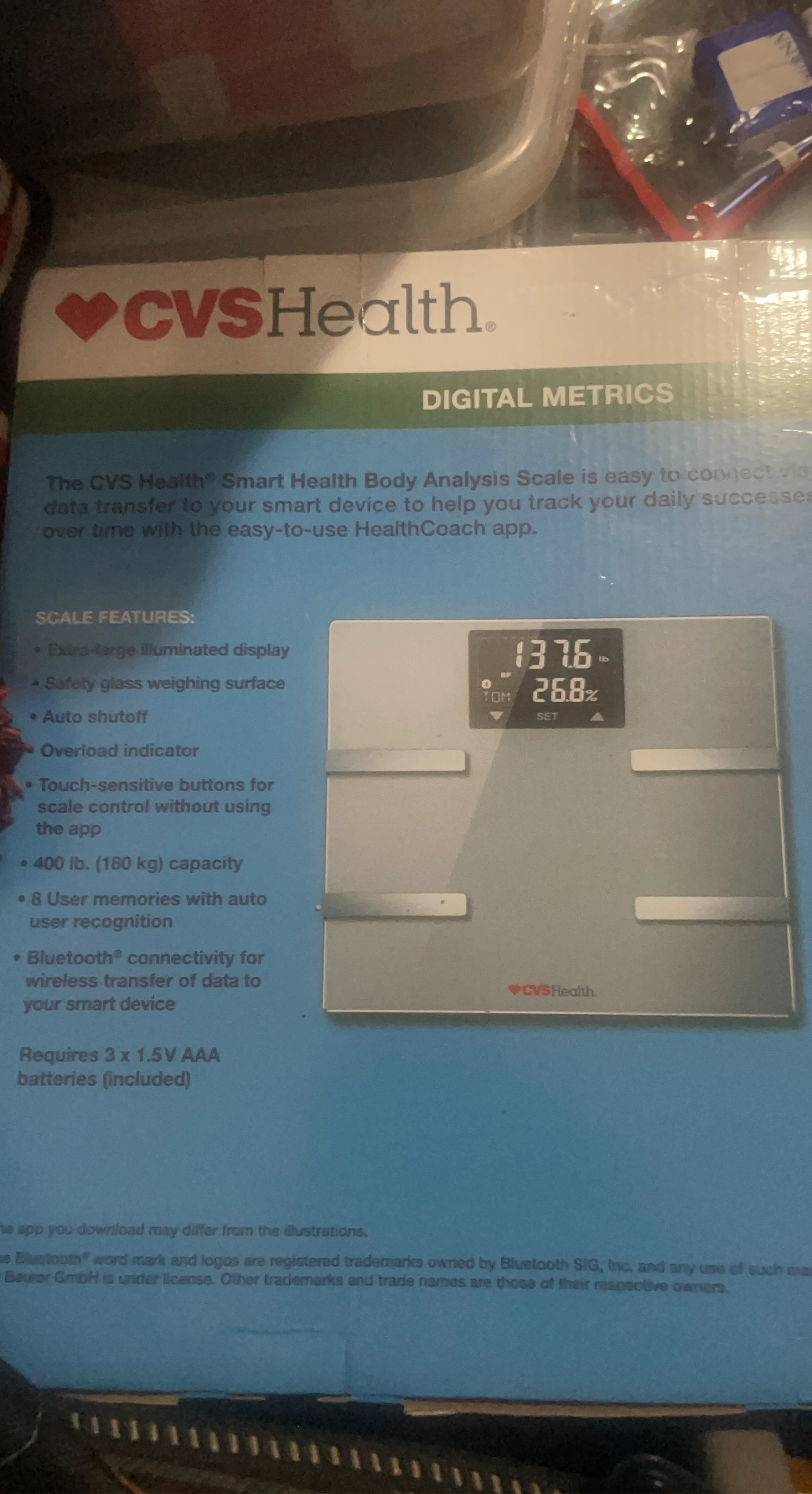 CVS Health Digital Metrics Smart Body Analysis Scale