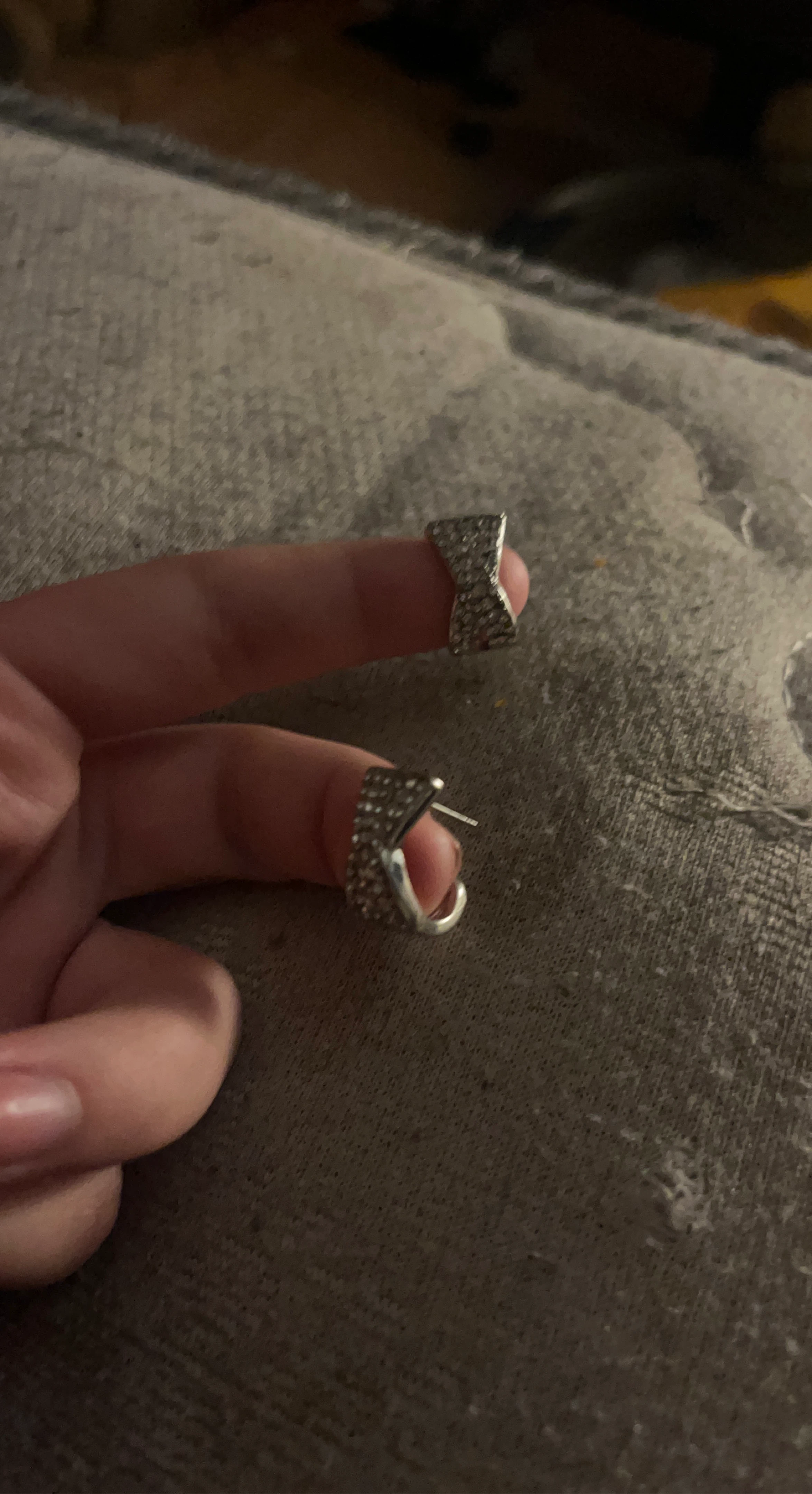 Sparkly Bow Hoop Earrings