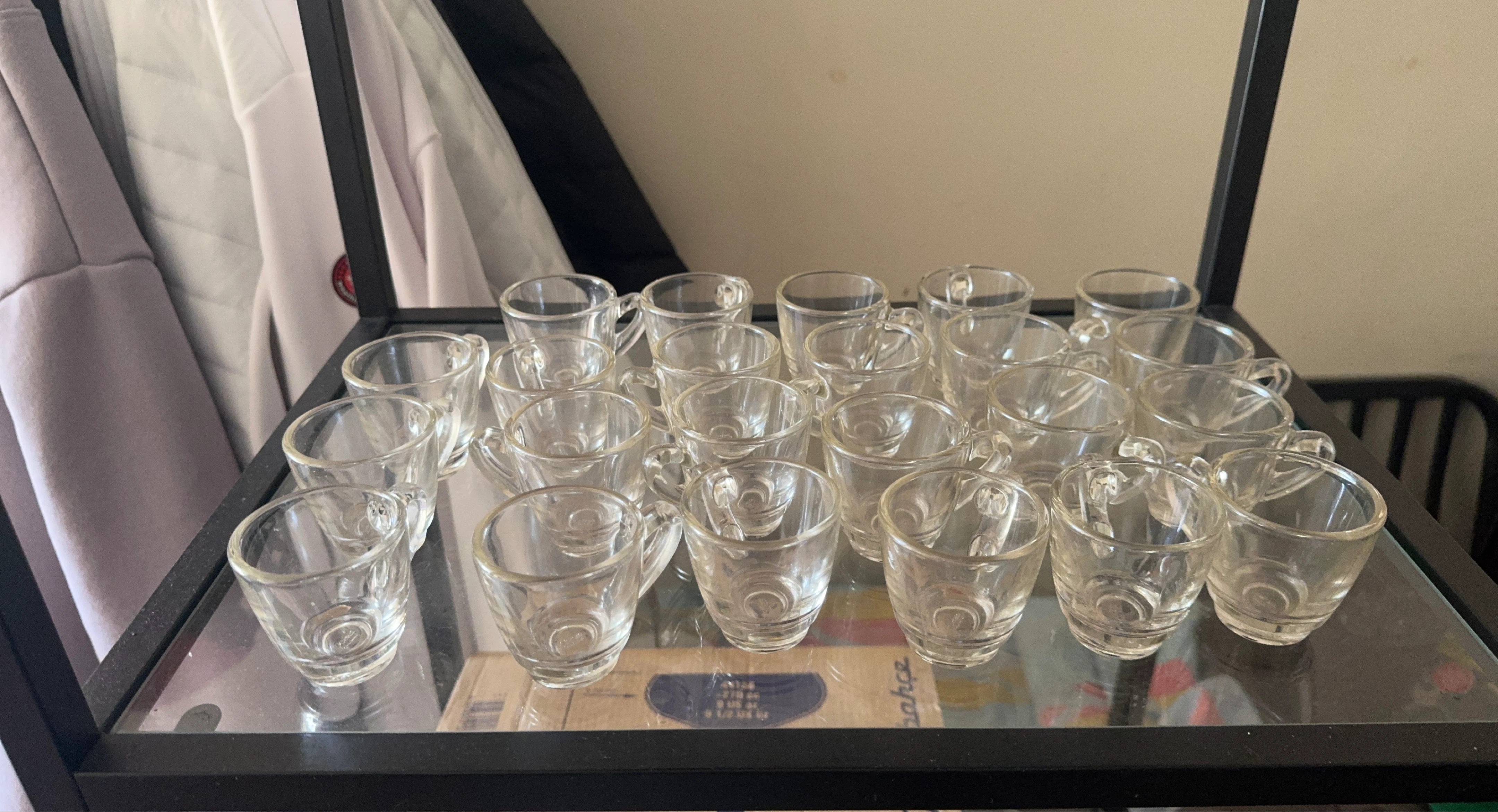 Set of 27 Clear Glass Espresso Cups