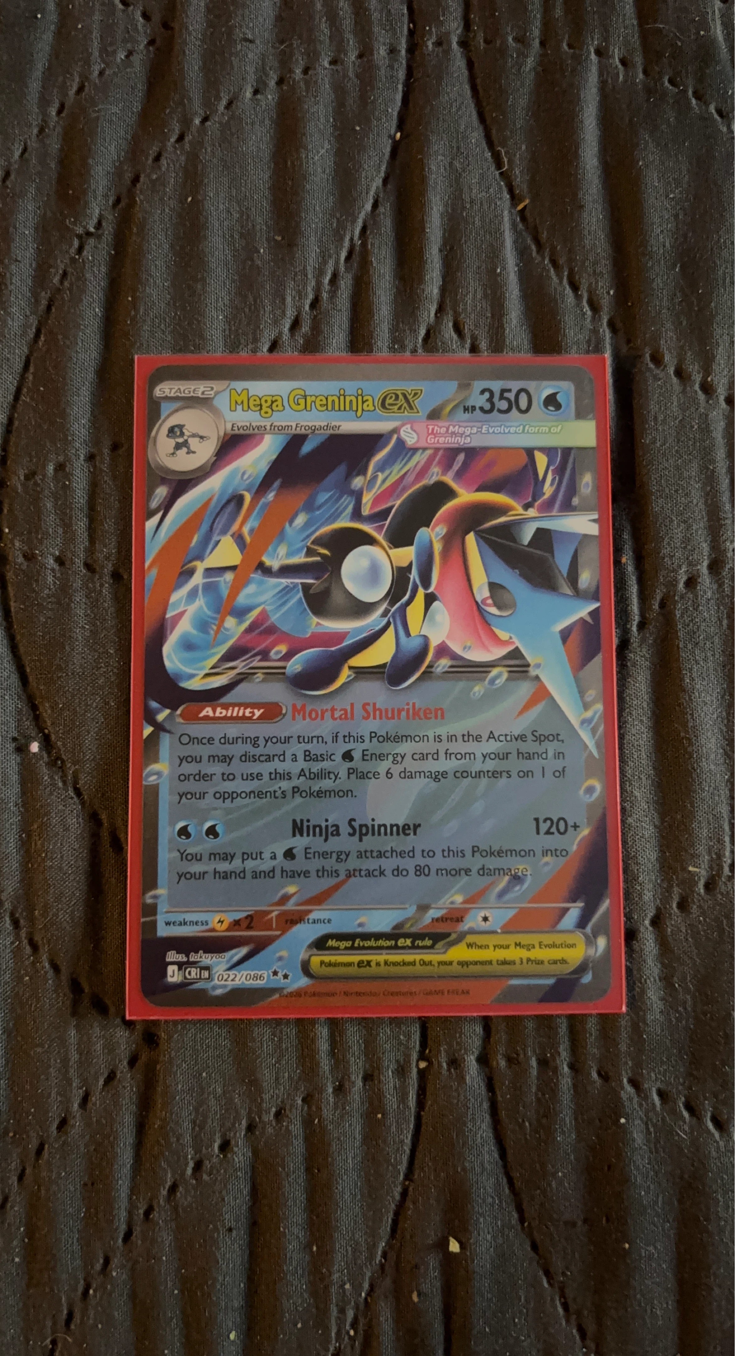 Pokemon Mega Greninja EX Trading Card 022/086