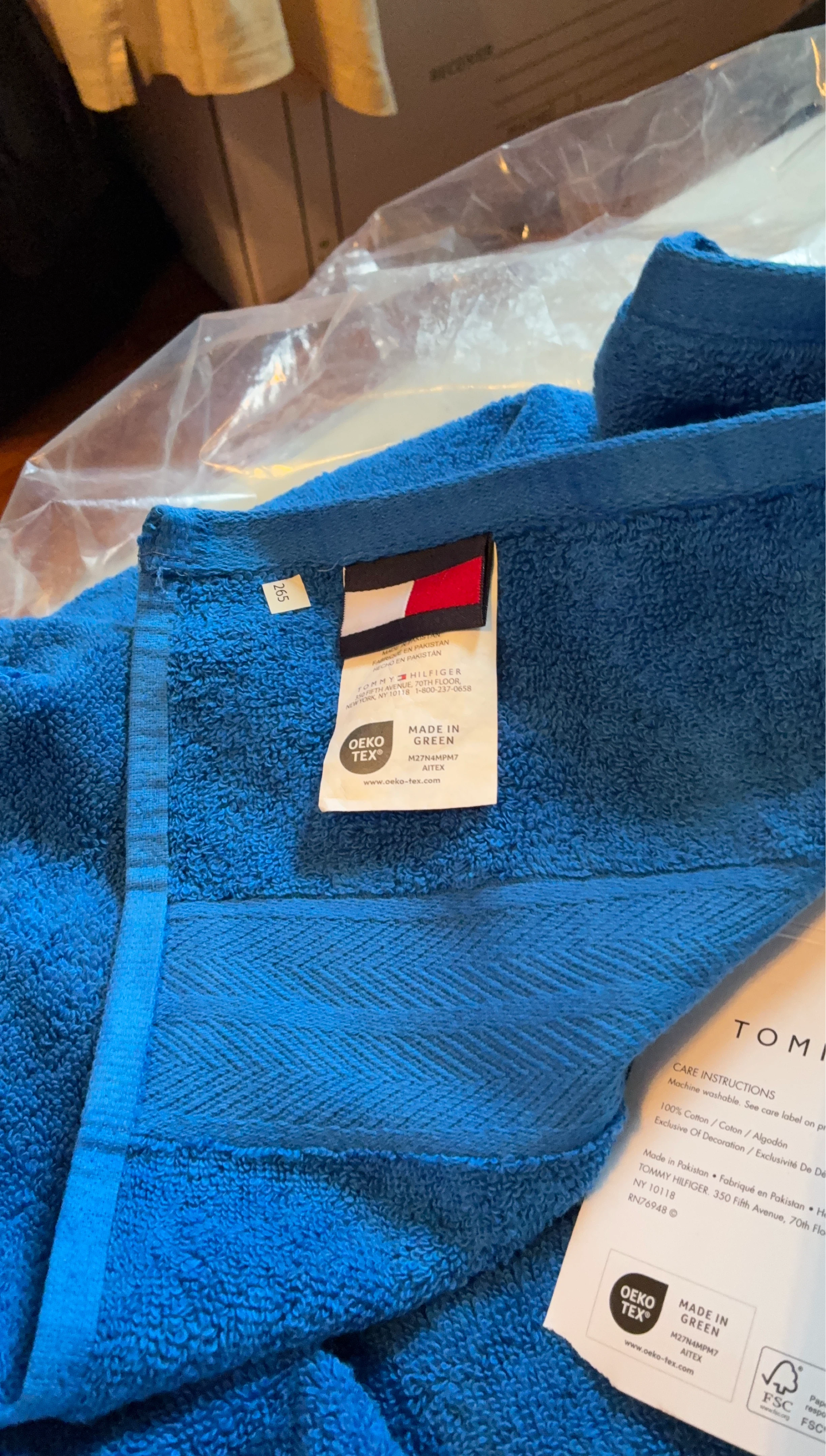 Tommy Hilfiger Blue Cotton Bathrobe