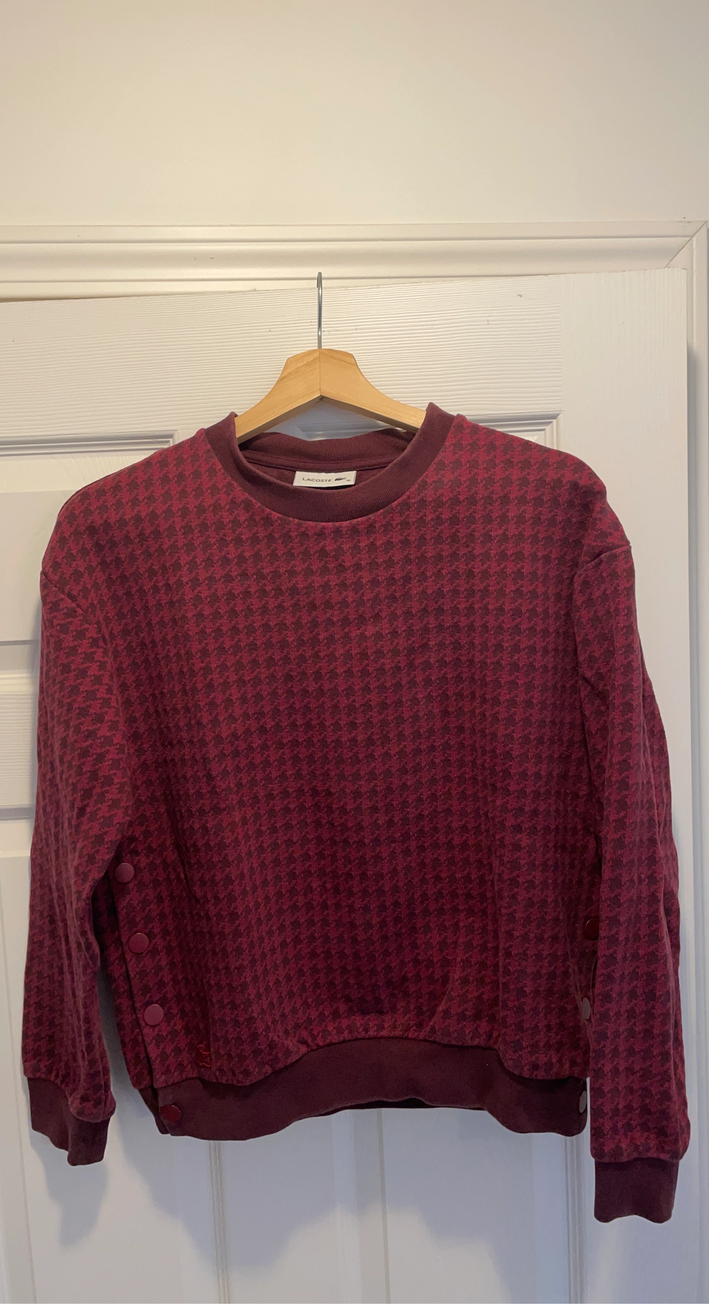Lacoste Houndstooth Pullover Sweater Size 38