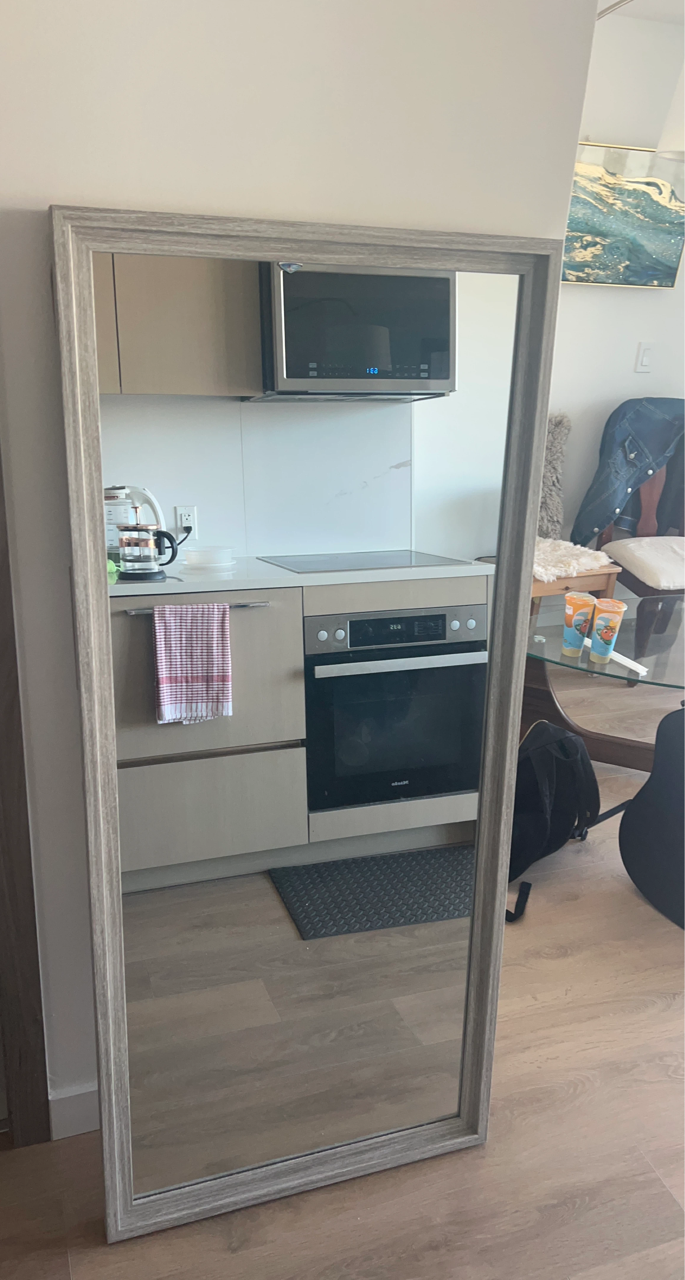 Full Length Mirror with Grey Frame