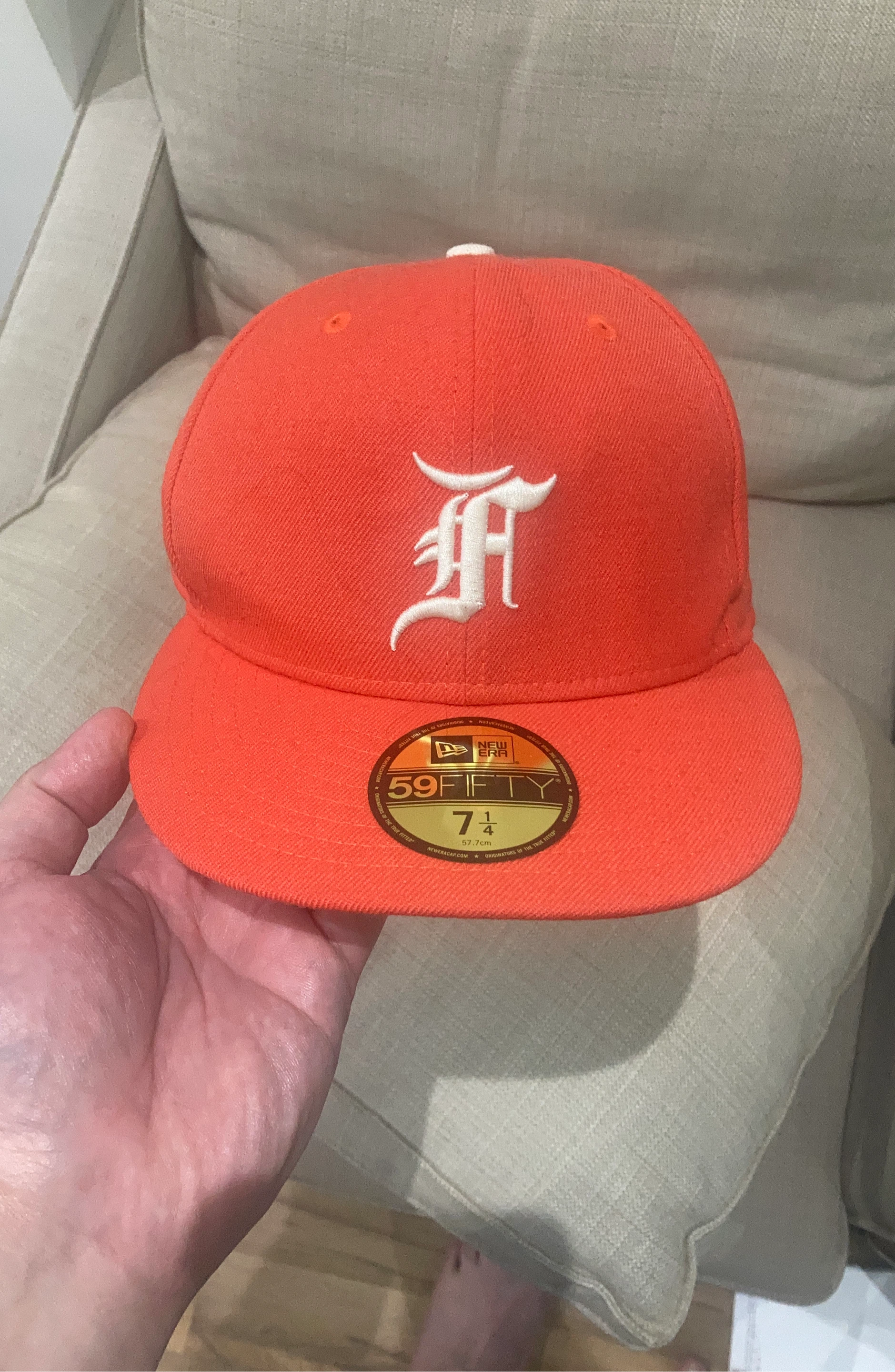 New Era x Fear of God Essentials 59FIFTY Hat Orange Size 7 1/4