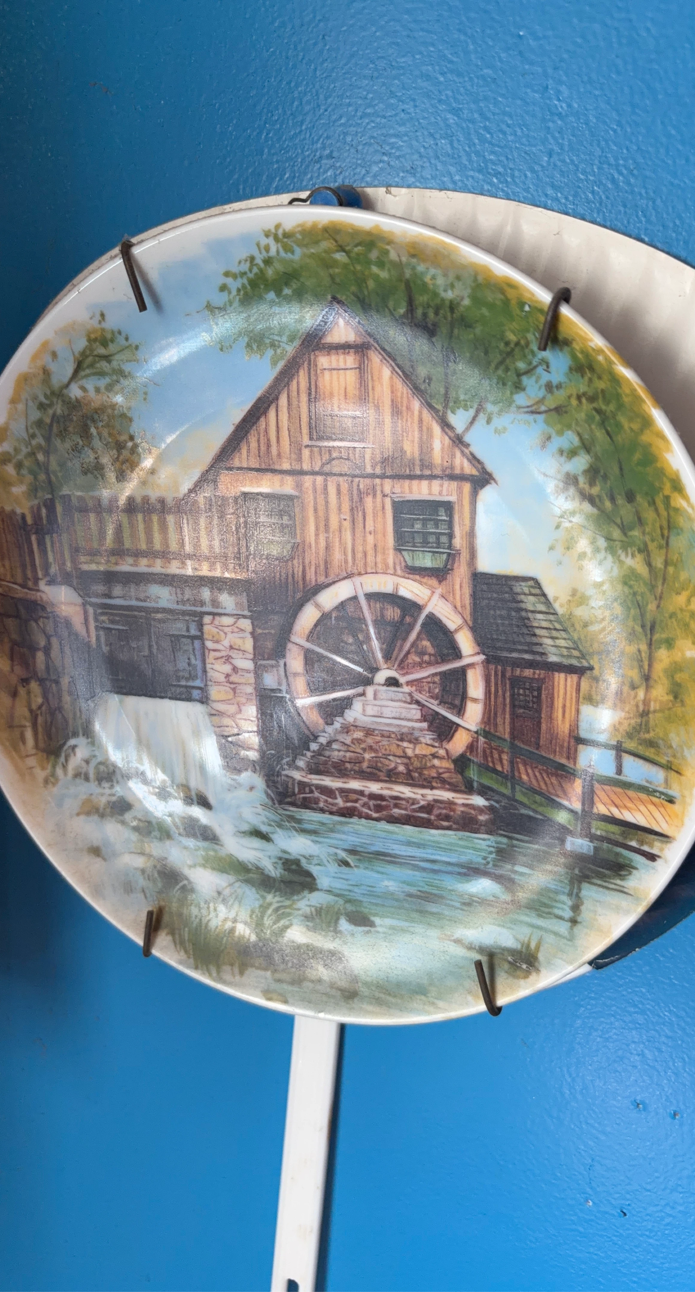 Decorative Plate with Watermill Scene