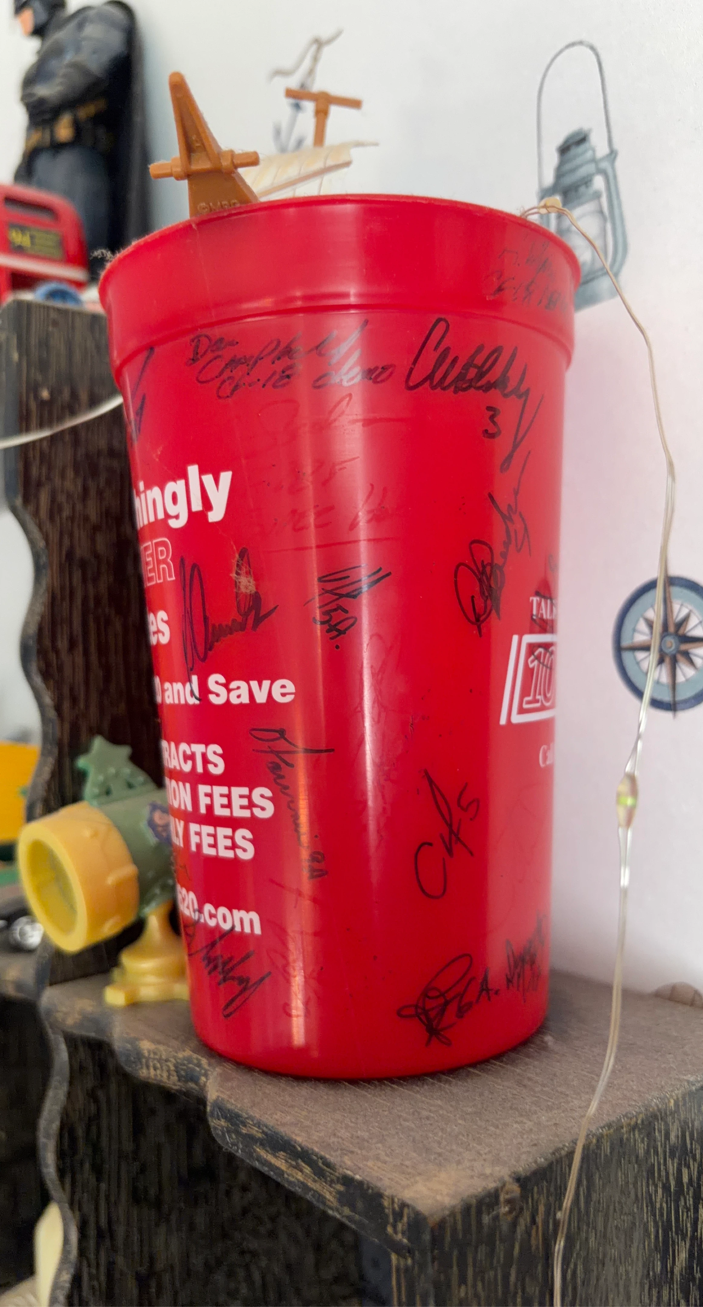 Red Cup with Snow birds Autographs