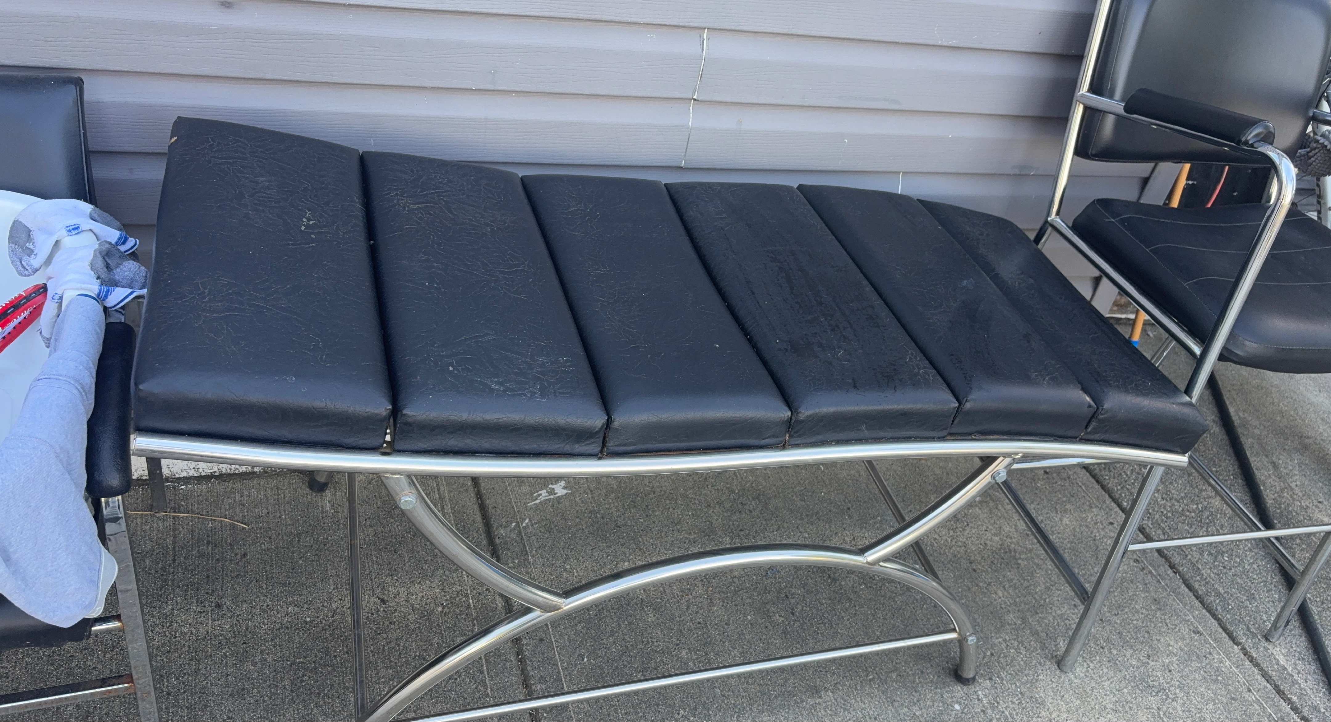 Black Padded Bench
