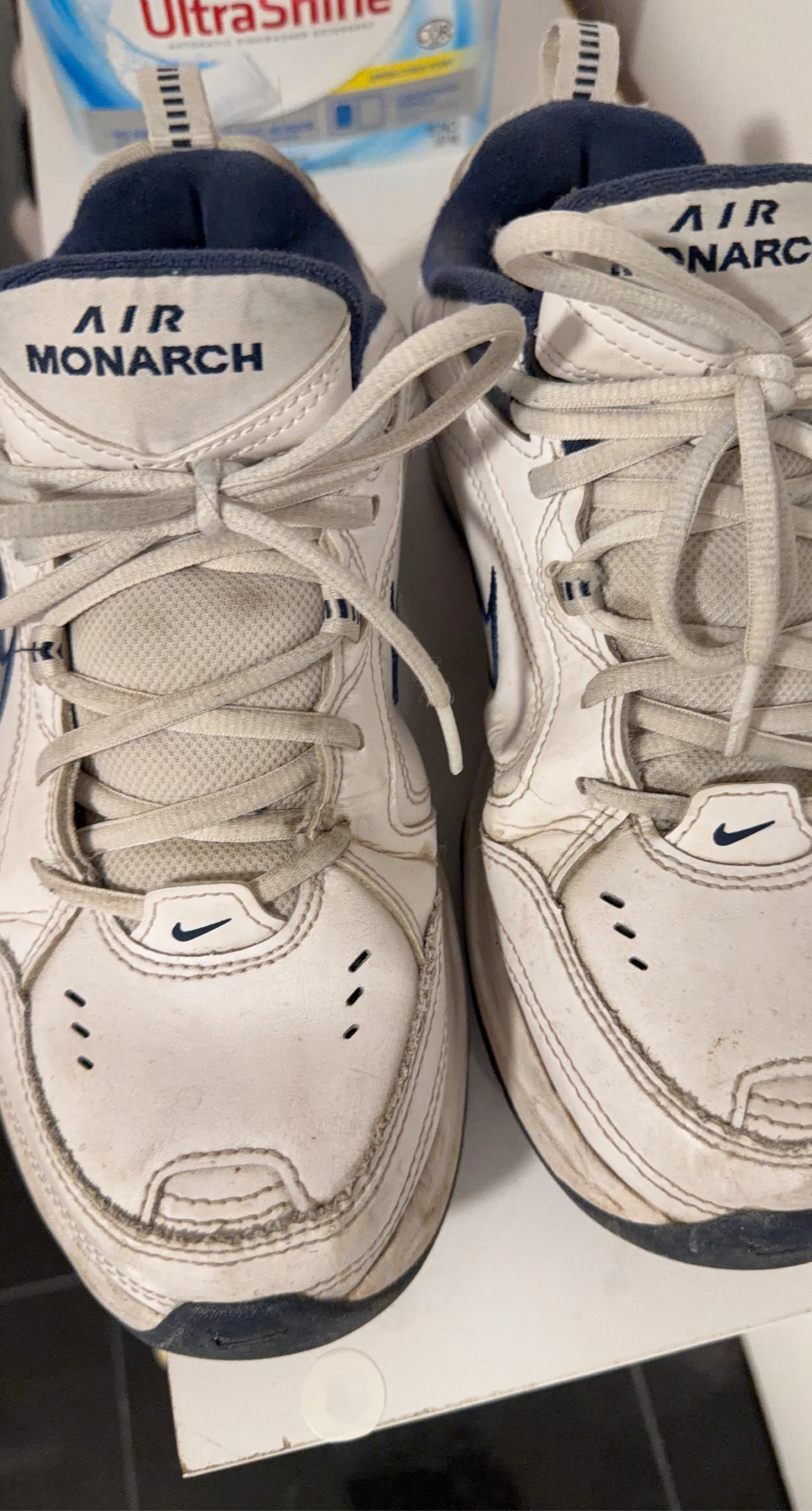 Nike Air Monarch IV White/Navy Men's Sneakers