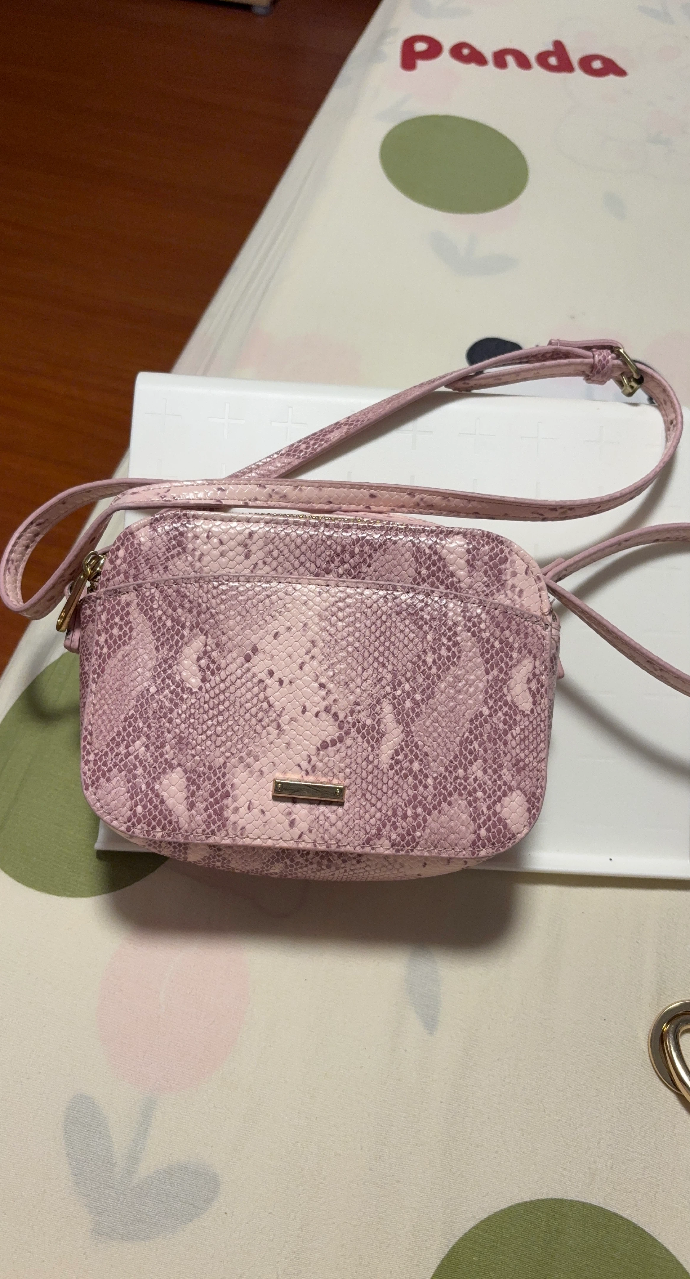 ICING Pink Snakeskin Crossbody Bag