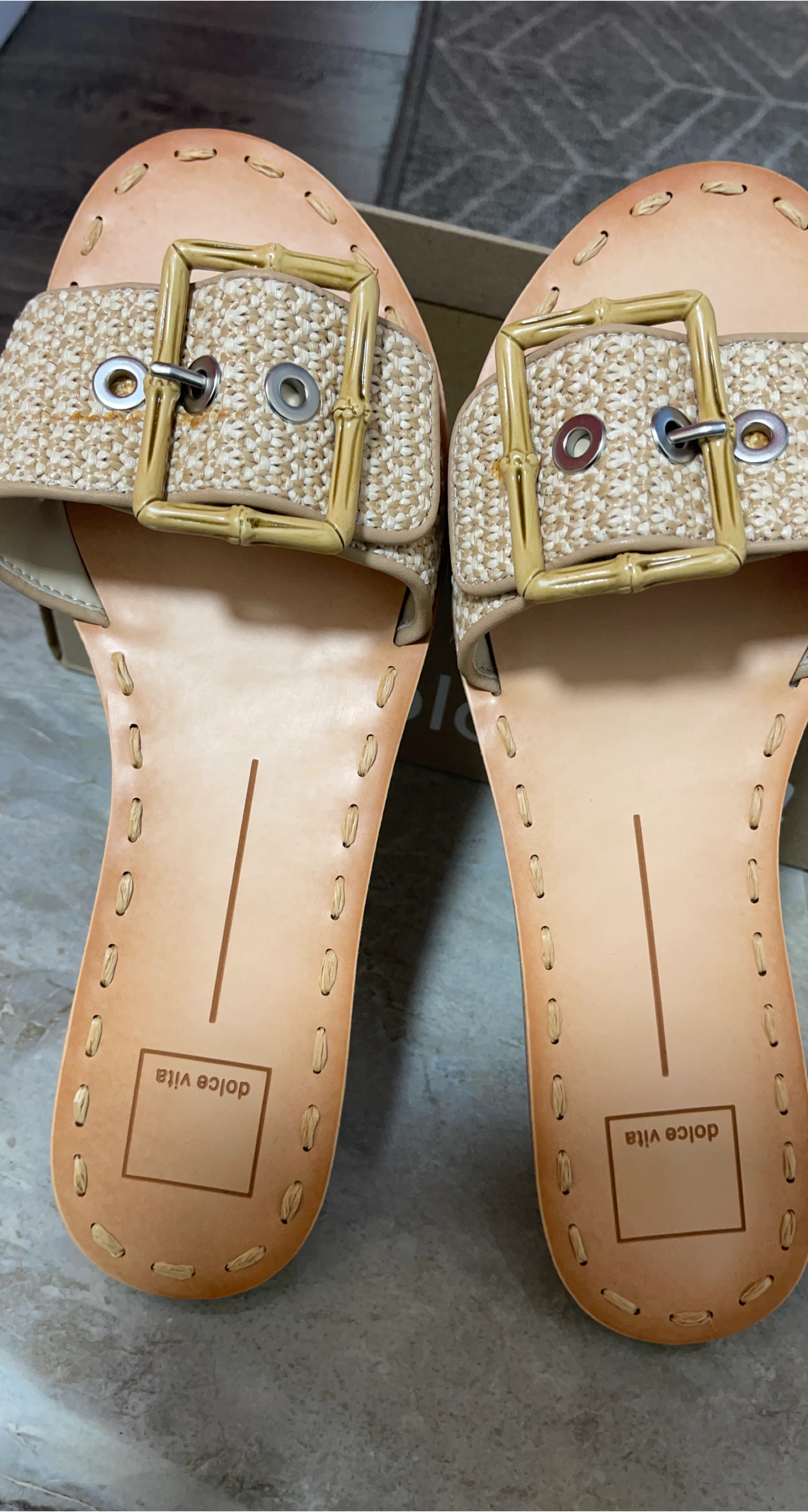 Dolce Vita Straw Slide Sandals