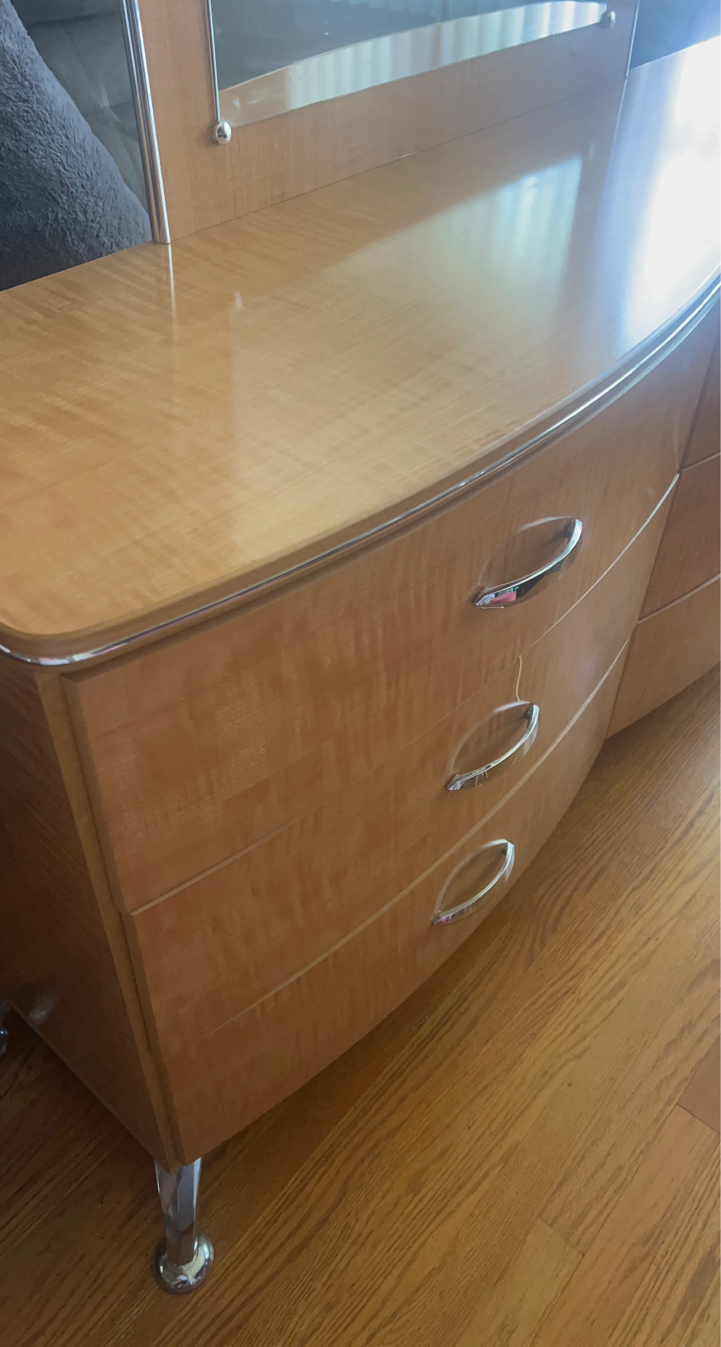 Vintage Wood Dresser with Mirror