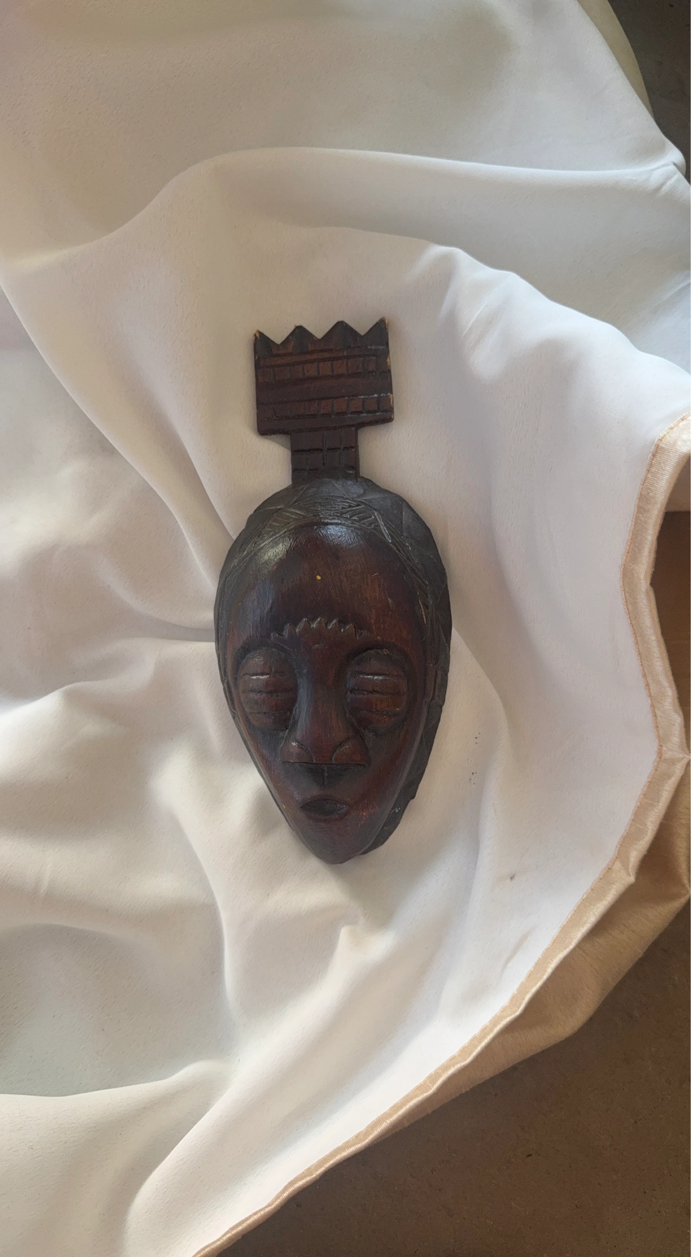 Wooden Carved African Mask Sculpture