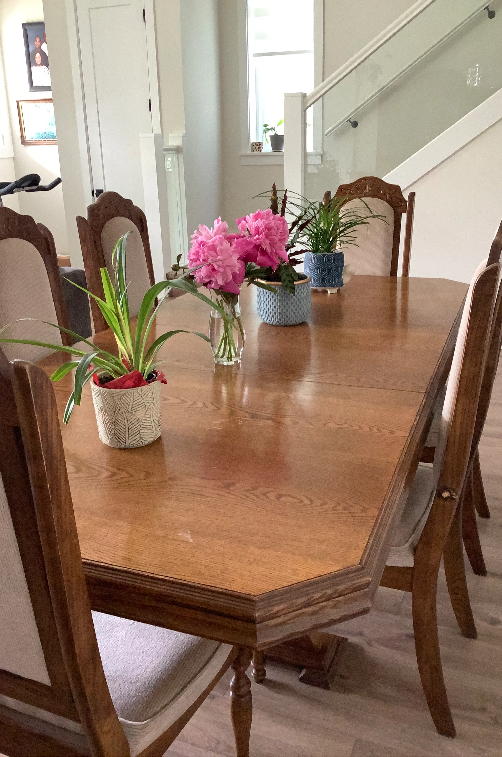 Wooden Dining Table with 6 Chairs