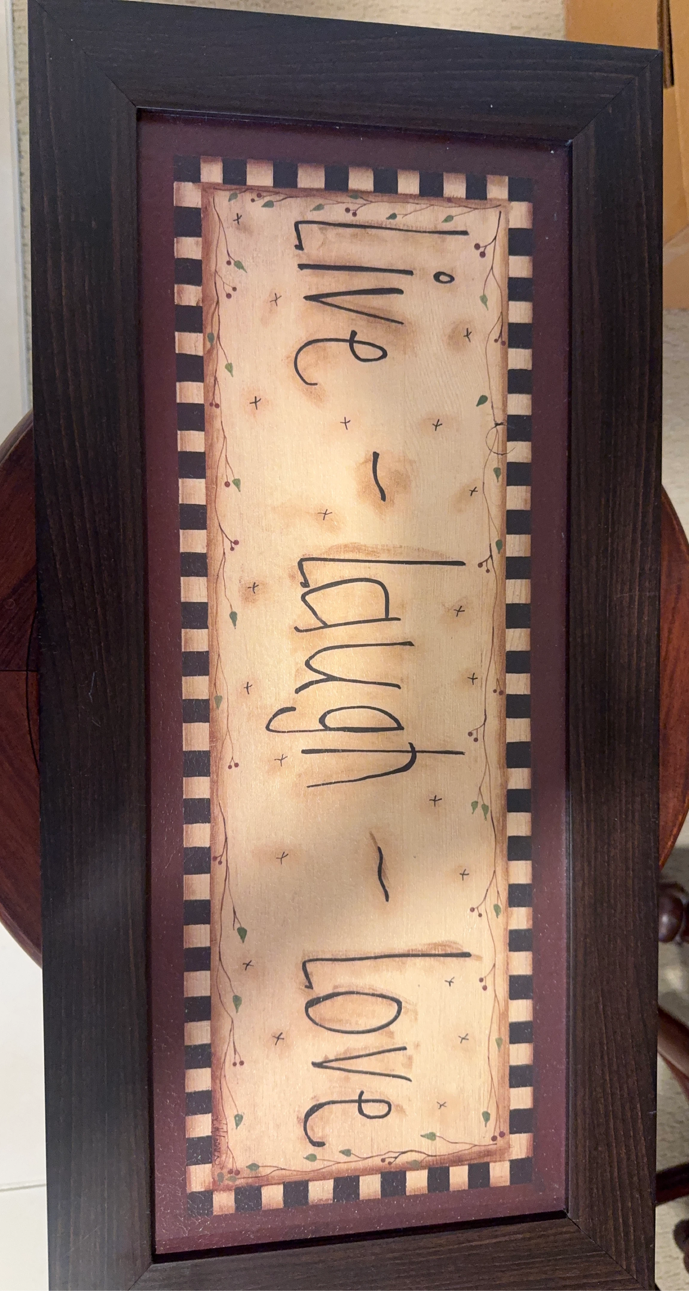 Framed "Live Laugh Love" Wall Art