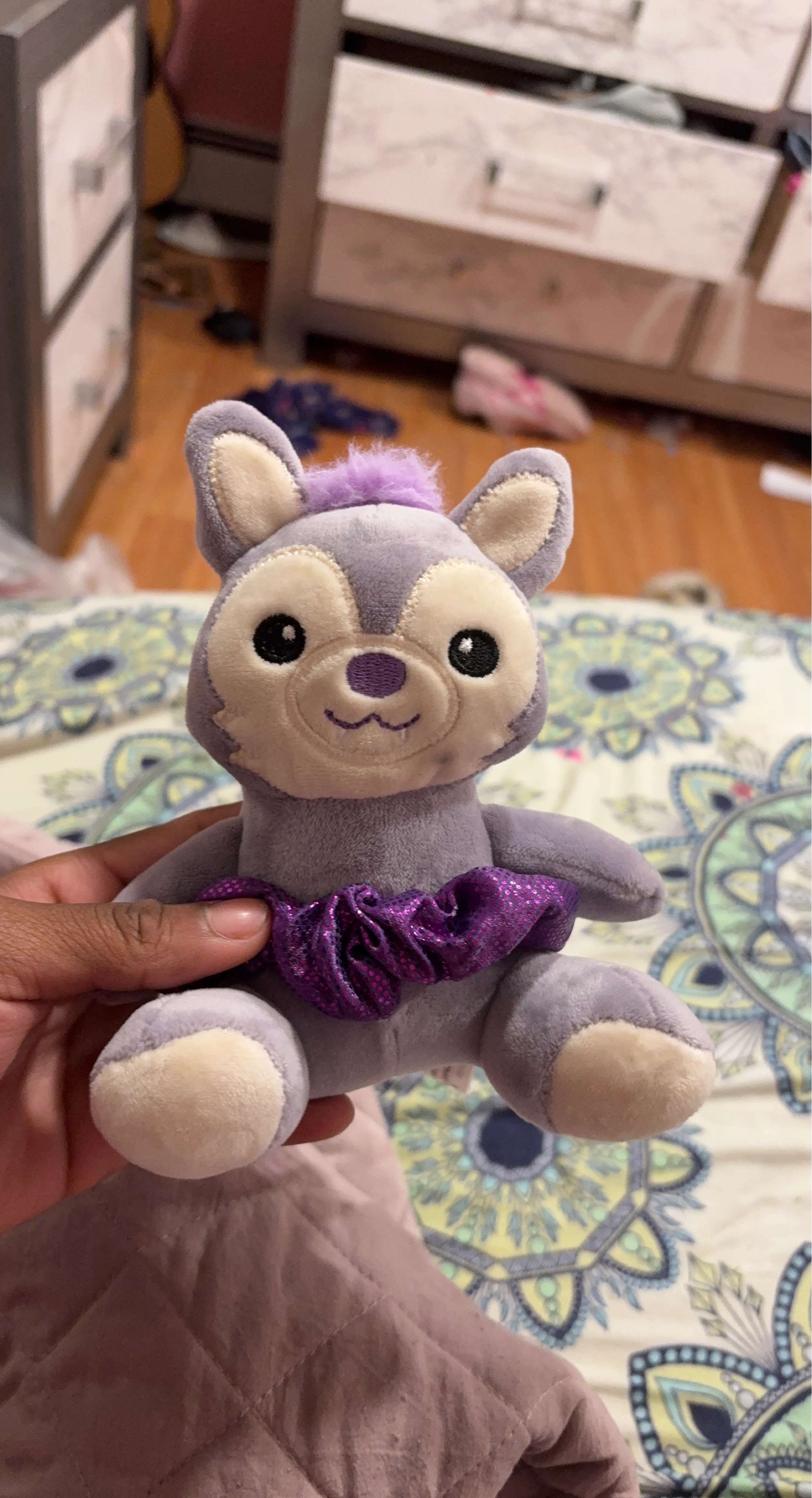 Purple Plush Animal Toy with Tutu