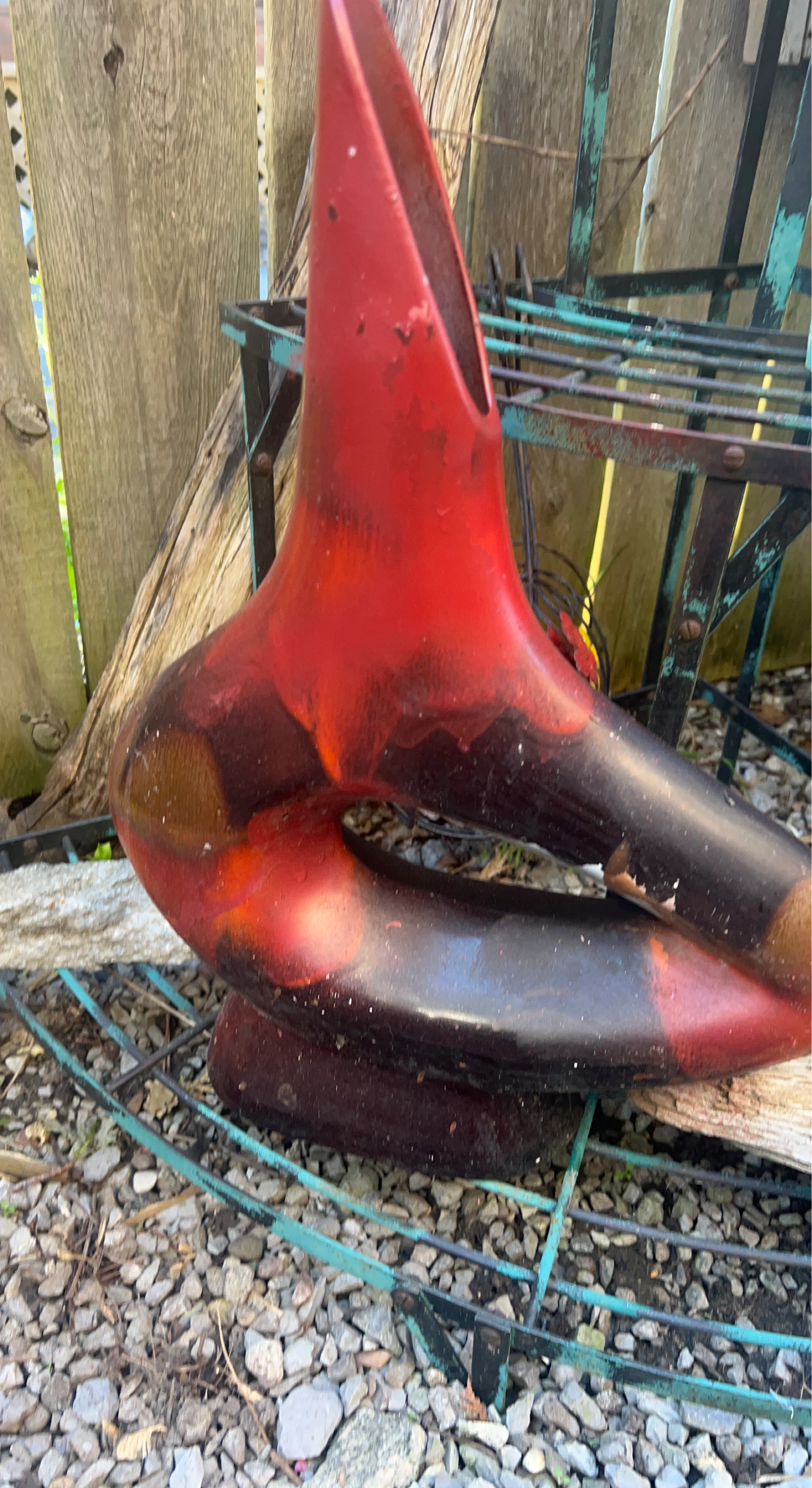 Decorative Red and Black Ceramic Vase